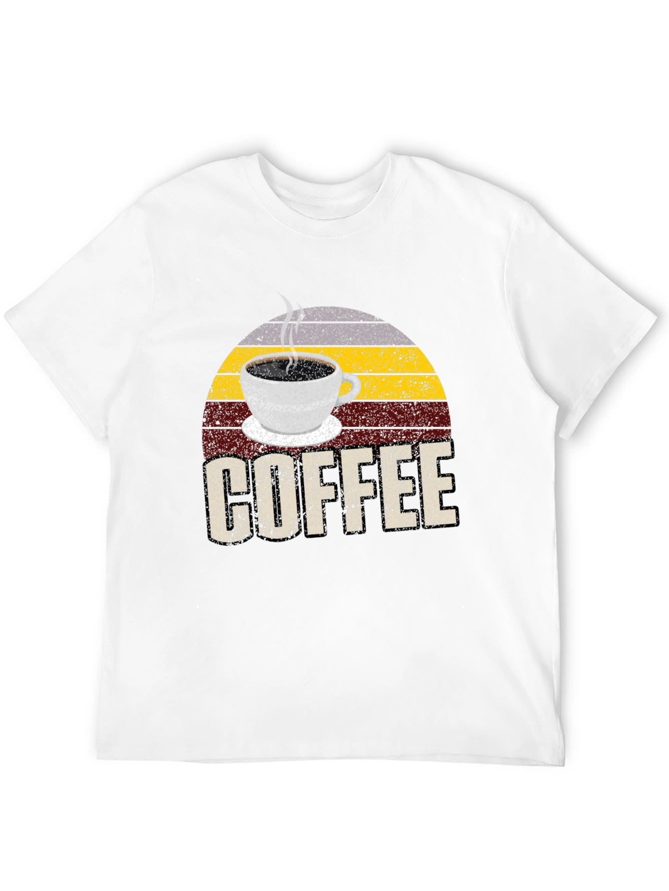 Retro Coffee Graphic T-Shirt - Black