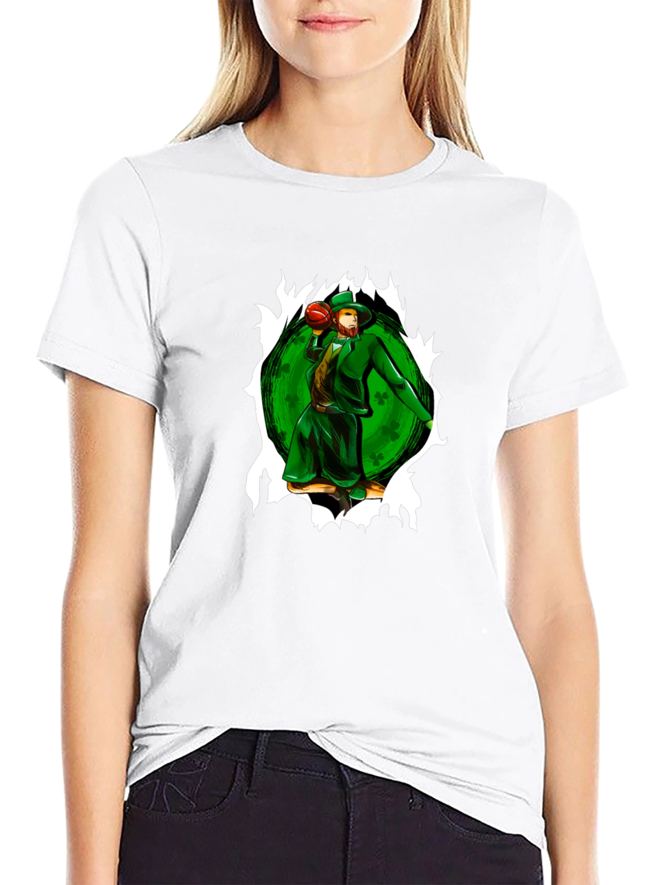 St. Patricks Day Leprechaun Basketball T-Shirt