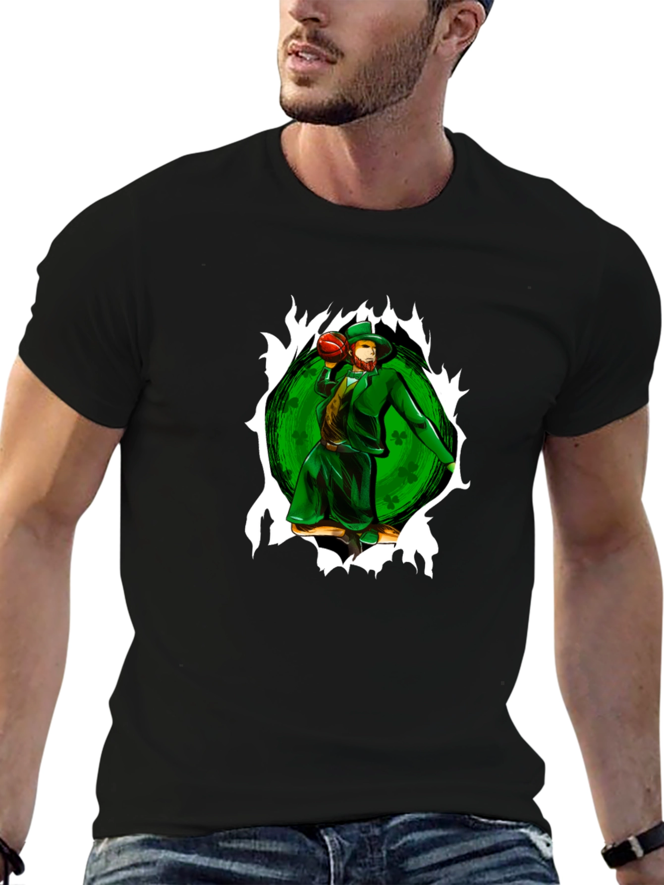 St. Patricks Day Leprechaun Basketball T-Shirt