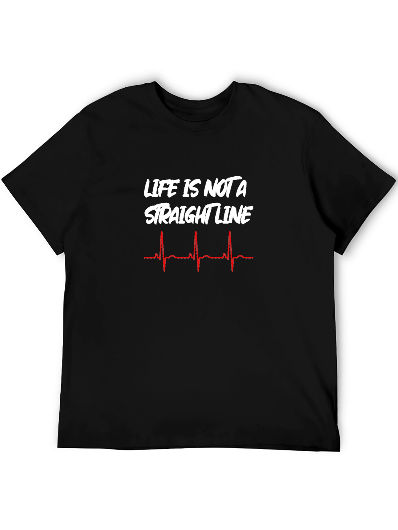 Life is Not a Straight Line T-Shirt - Black
