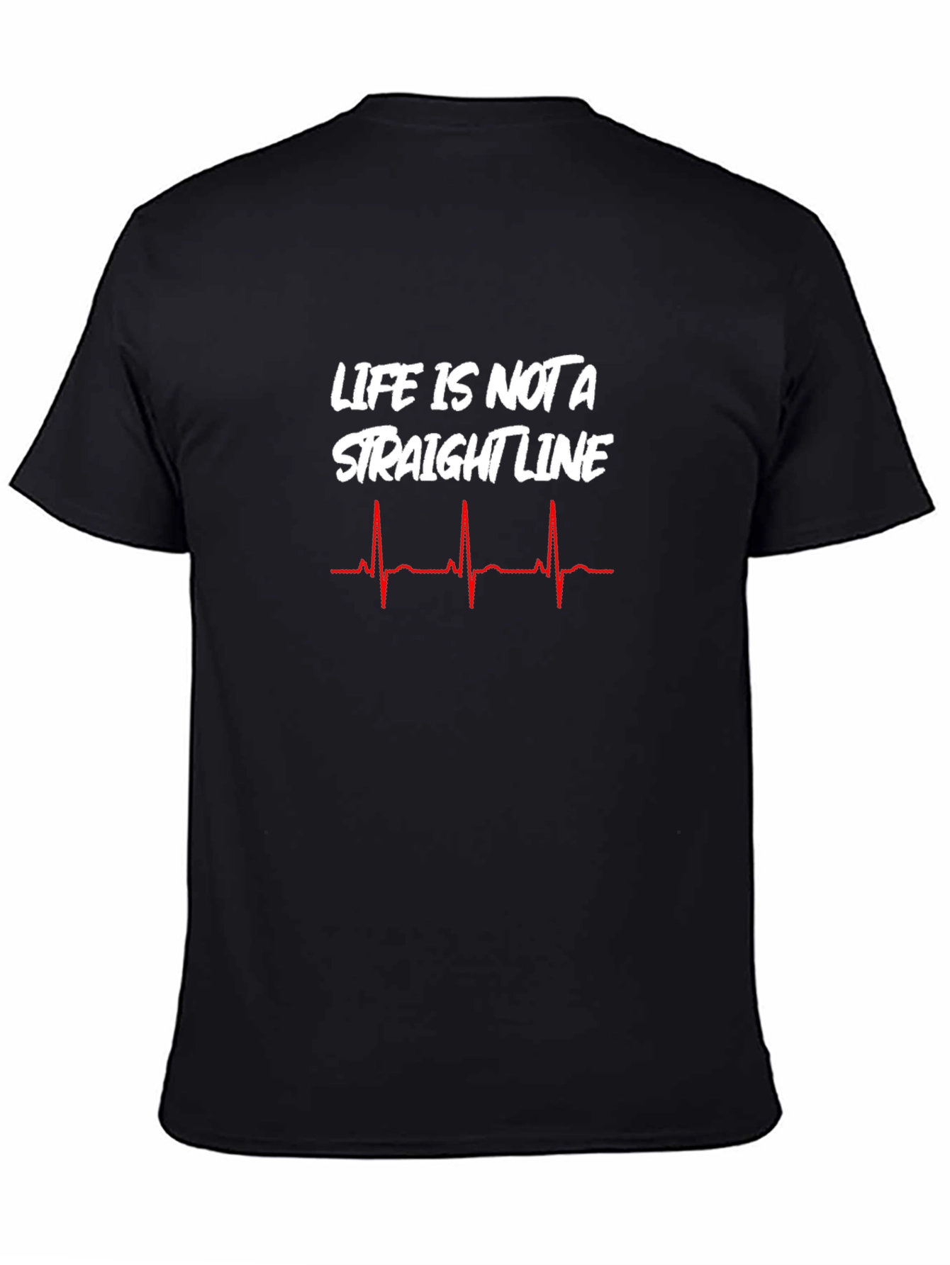 Life is Not a Straight Line T-Shirt - Black