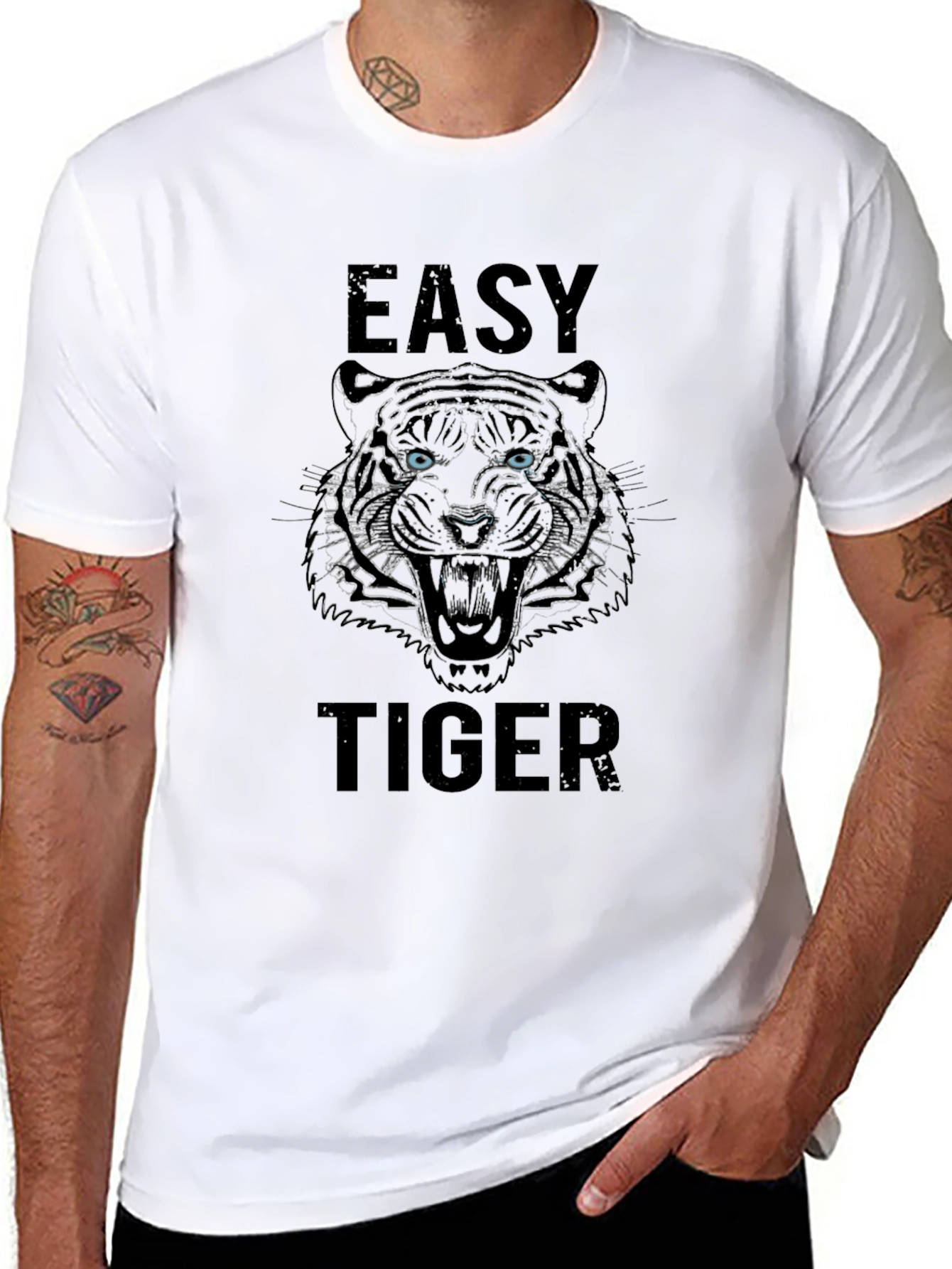 Easy Tiger Graphic T-Shirt - Mens Black Tee