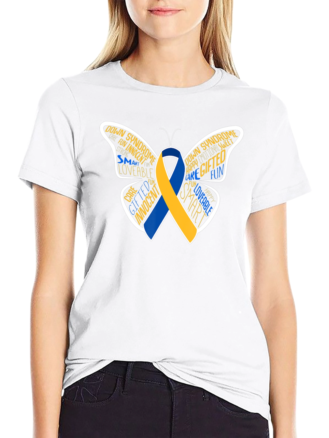 Down Syndrome Awareness Butterfly T-Shirt
