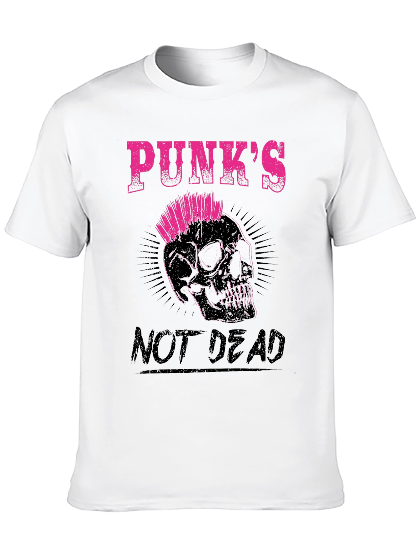 Punks Not Dead Skull Graphic Tee - Black
