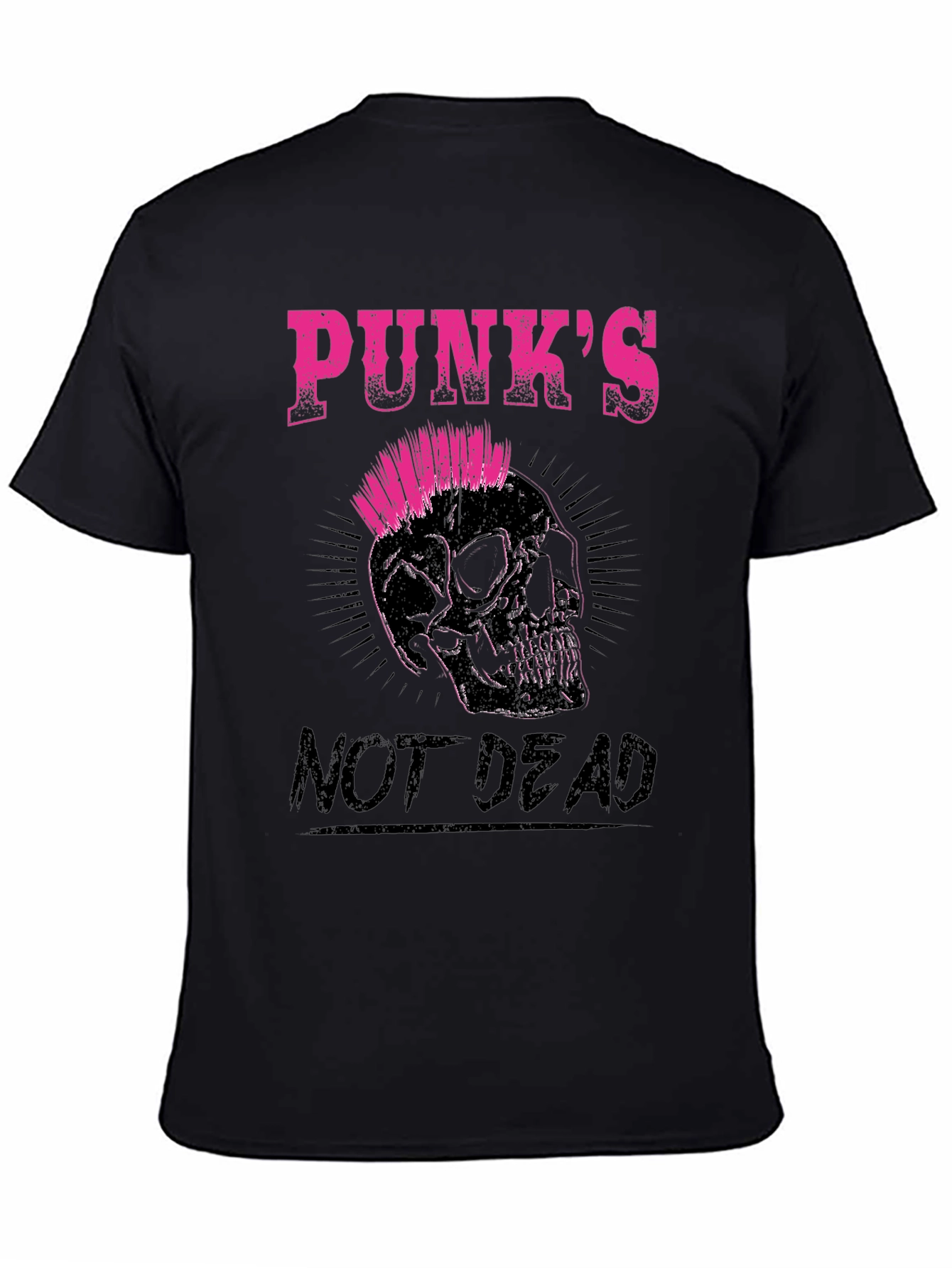 Punks Not Dead Skull Graphic Tee - Black
