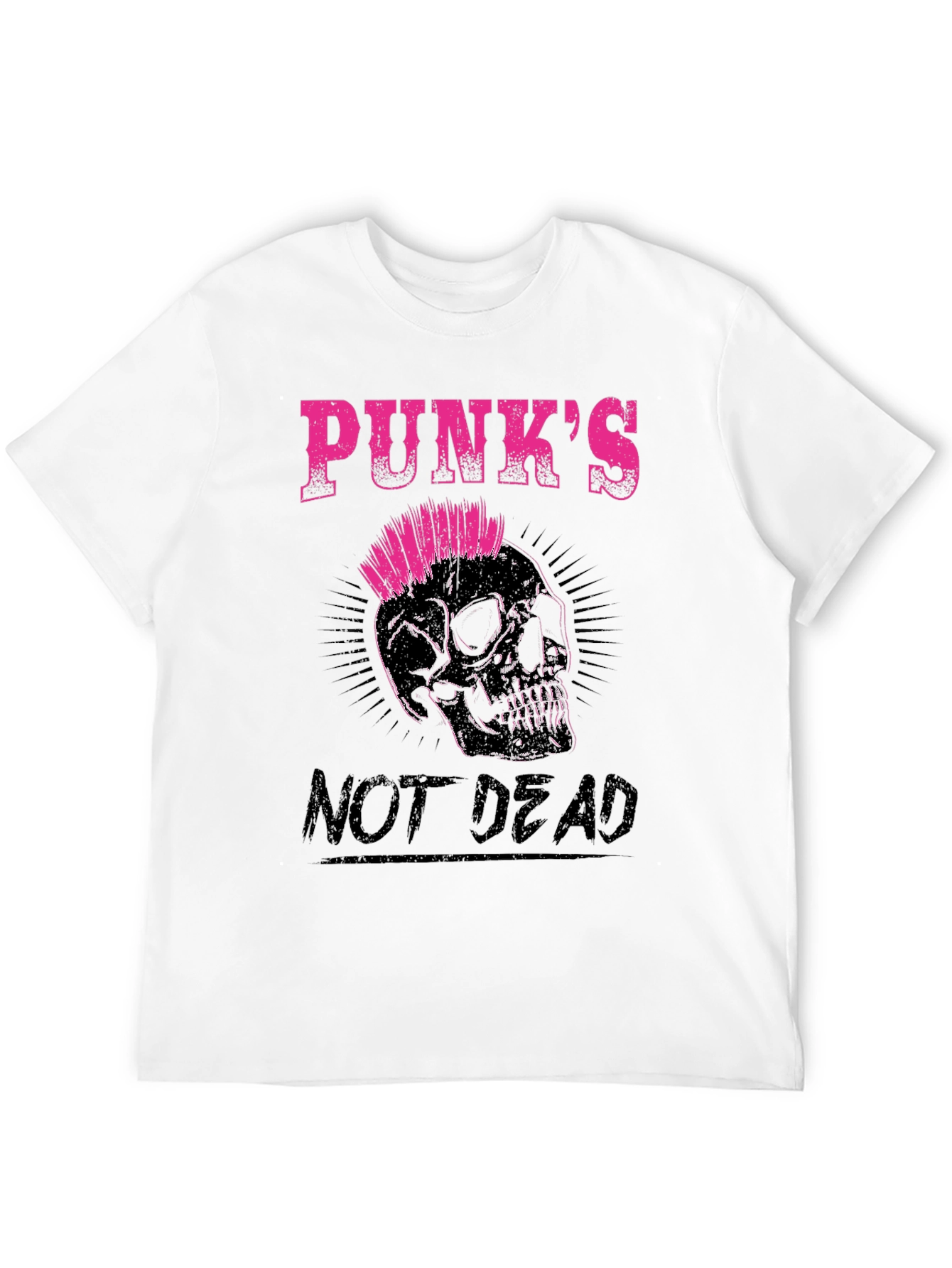 Punks Not Dead Skull Graphic Tee - Black