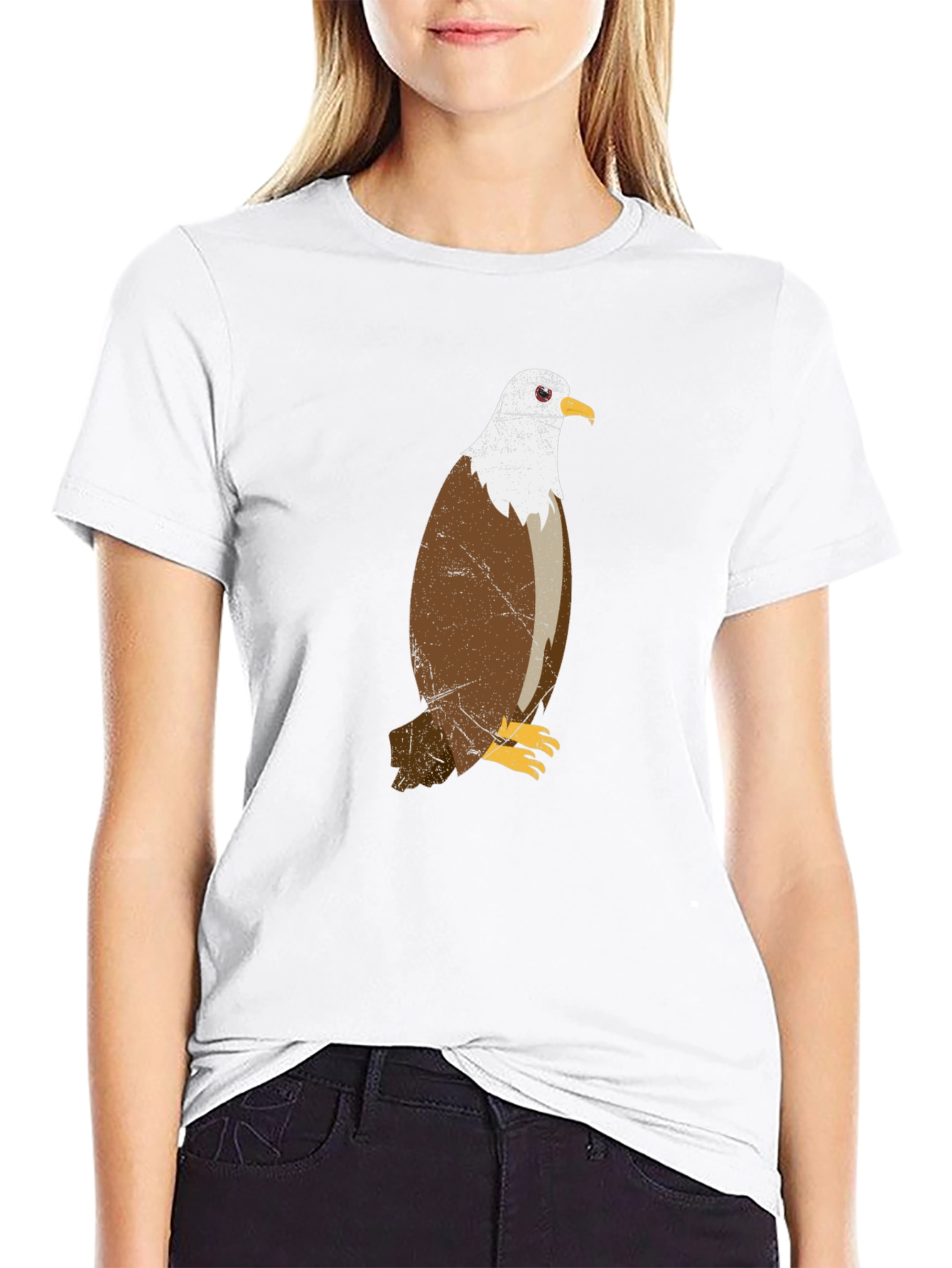 Eagle Graphic Print Mens Black T-Shirt