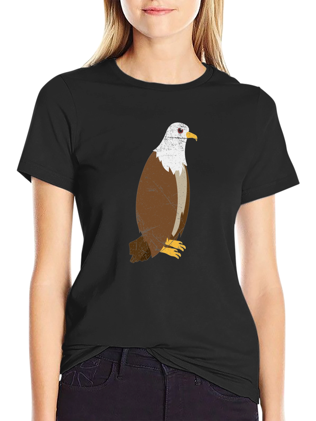 Eagle Graphic Print Mens Black T-Shirt