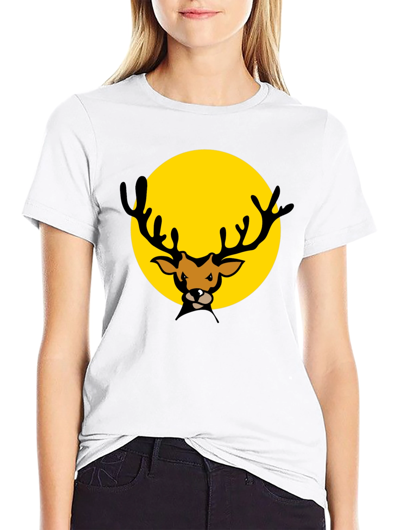 Deer Graphic Black T-Shirt