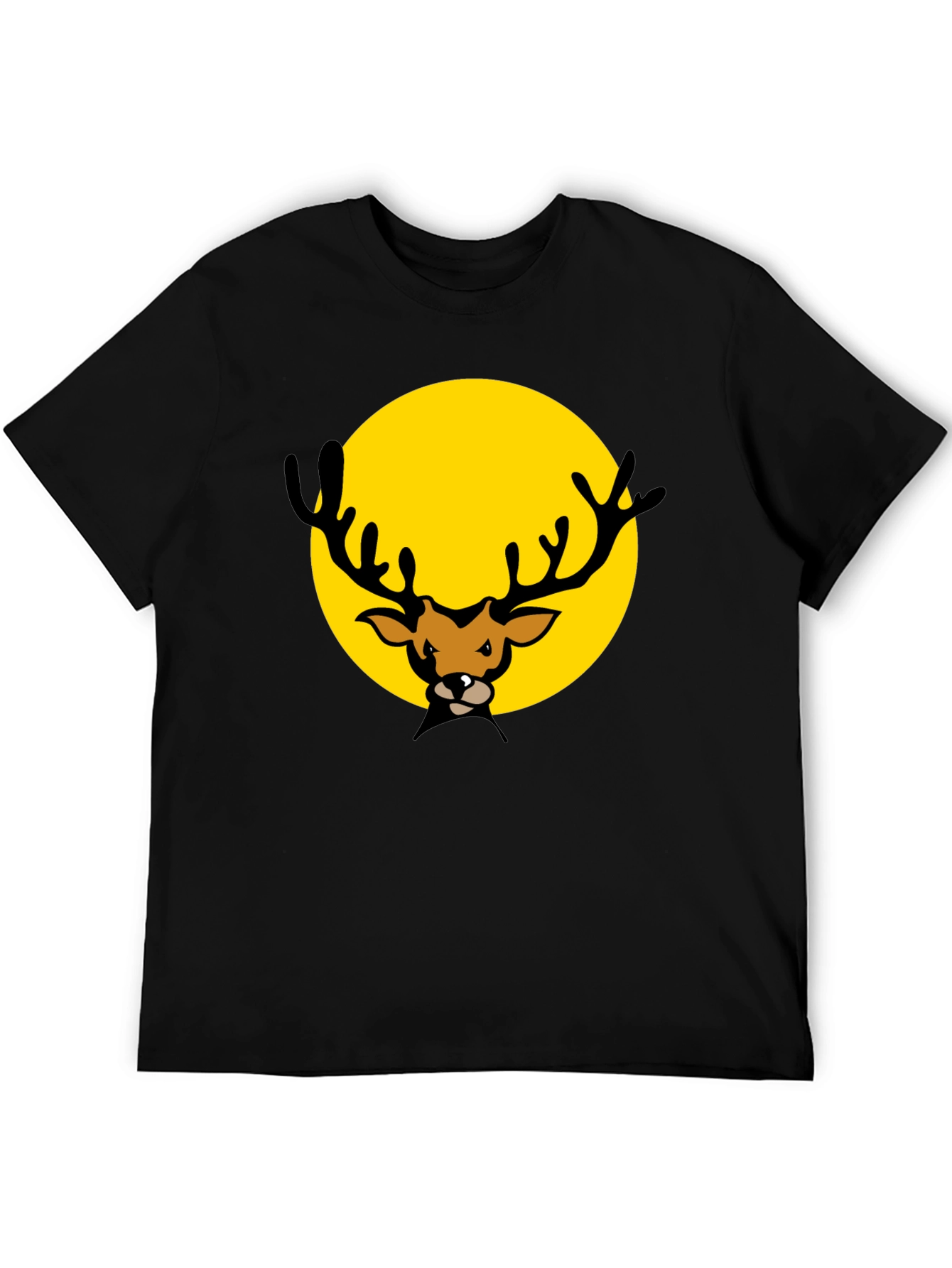 Deer Graphic Black T-Shirt