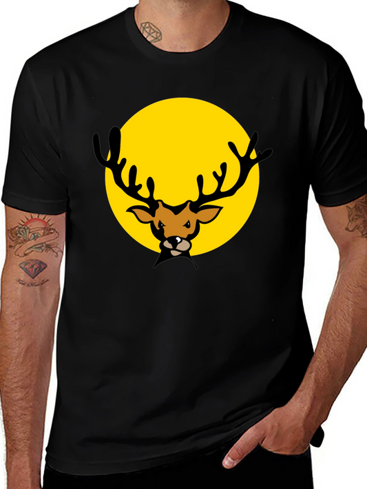 Deer Graphic Black T-Shirt