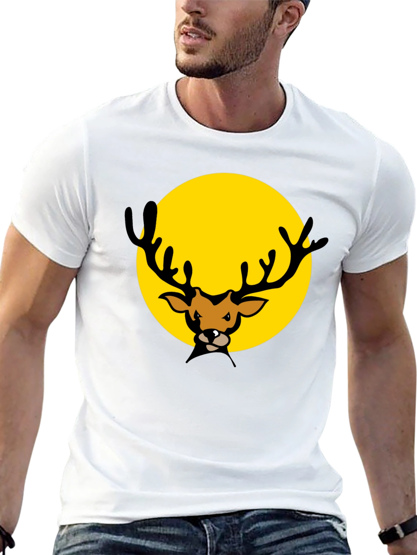 Deer Graphic Black T-Shirt