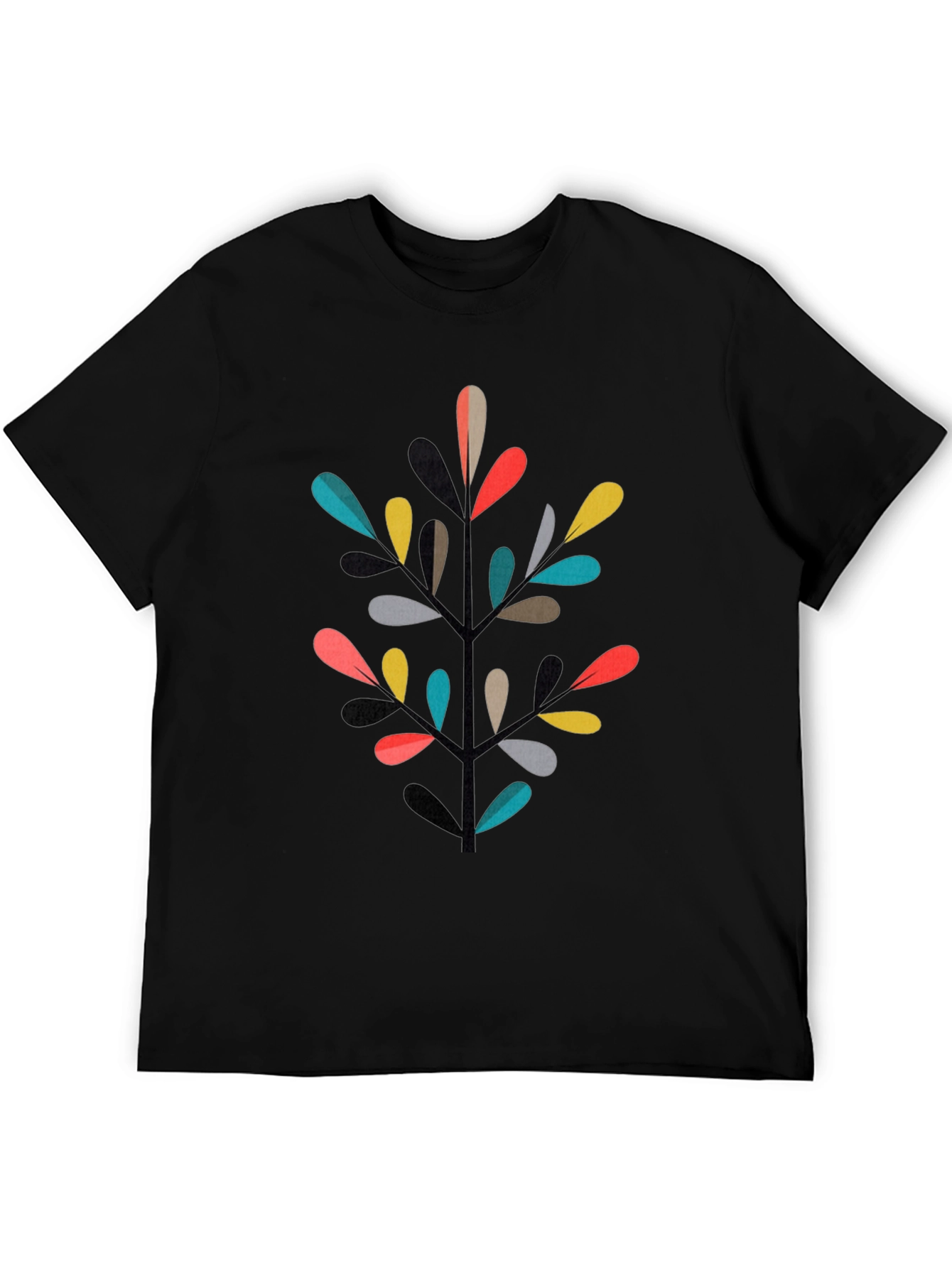 Modern Geometric Leaf T-Shirt