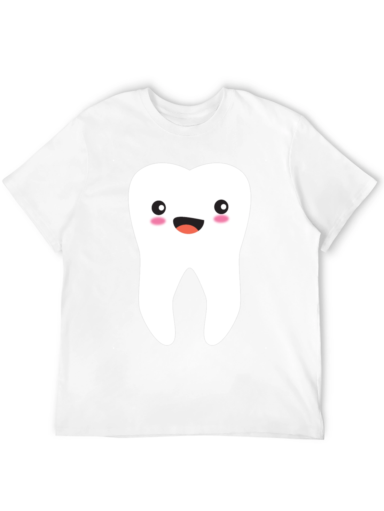 Cute Tooth Graphic Tee - Black Cotton T-Shirt