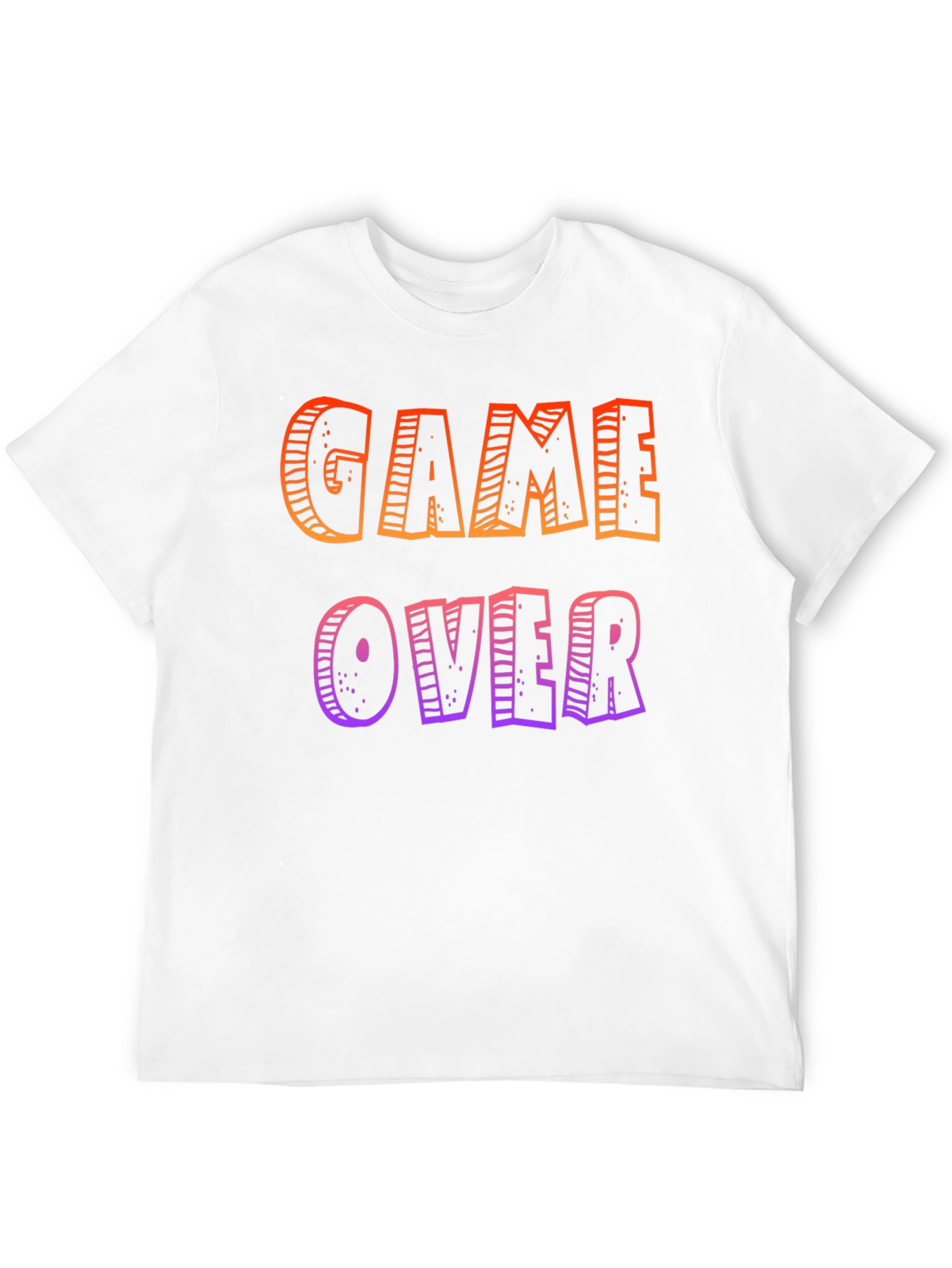 Game Over Graphic Tee - Black Cotton Casual T-Shirt