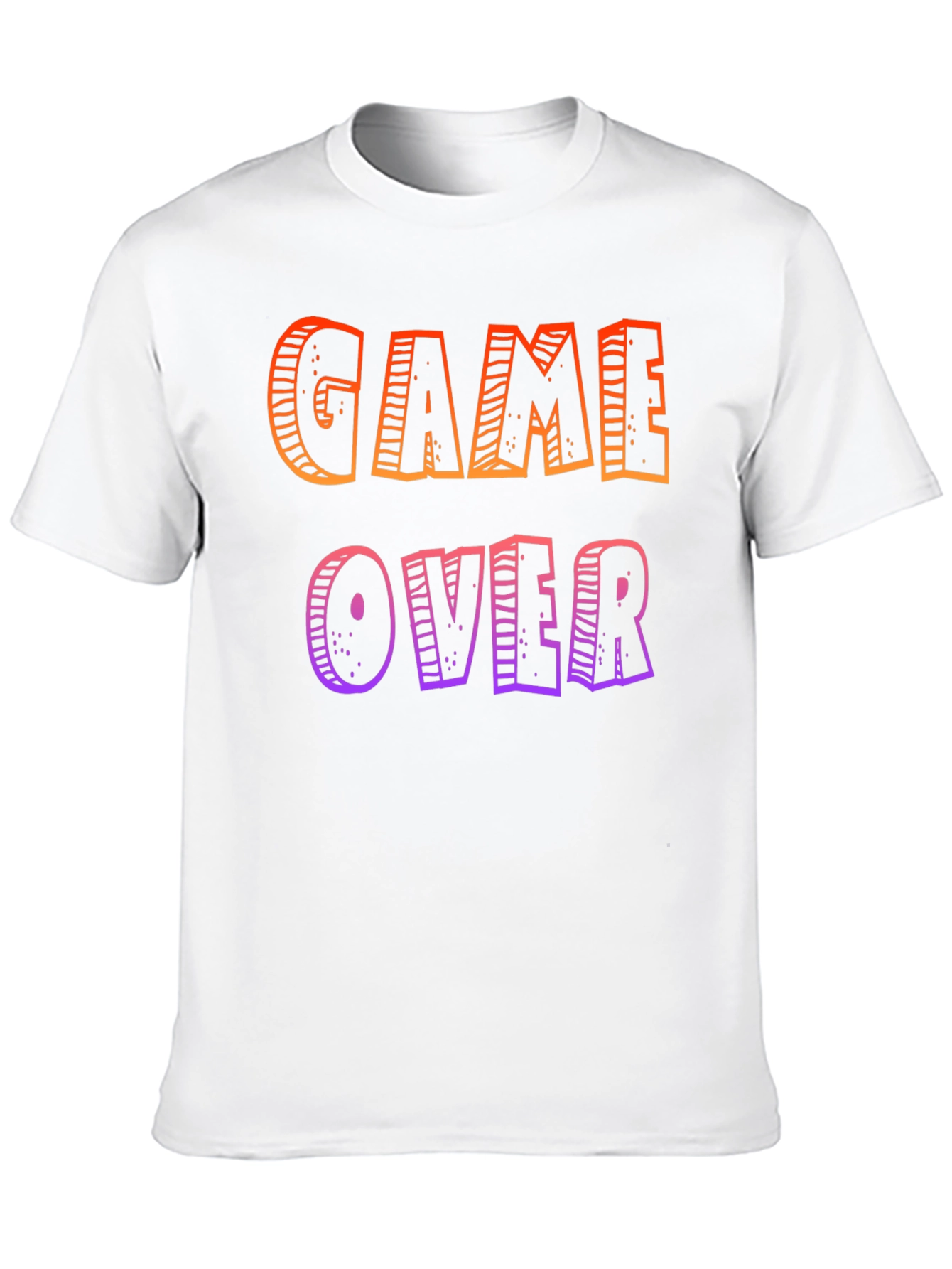Game Over Graphic Tee - Black Cotton Casual T-Shirt
