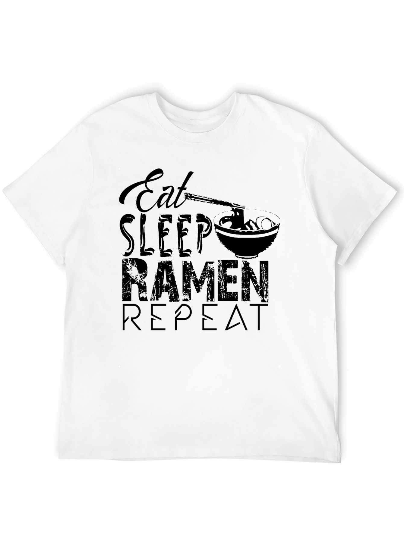 Eat Sleep Ramen Repeat Black T-Shirt