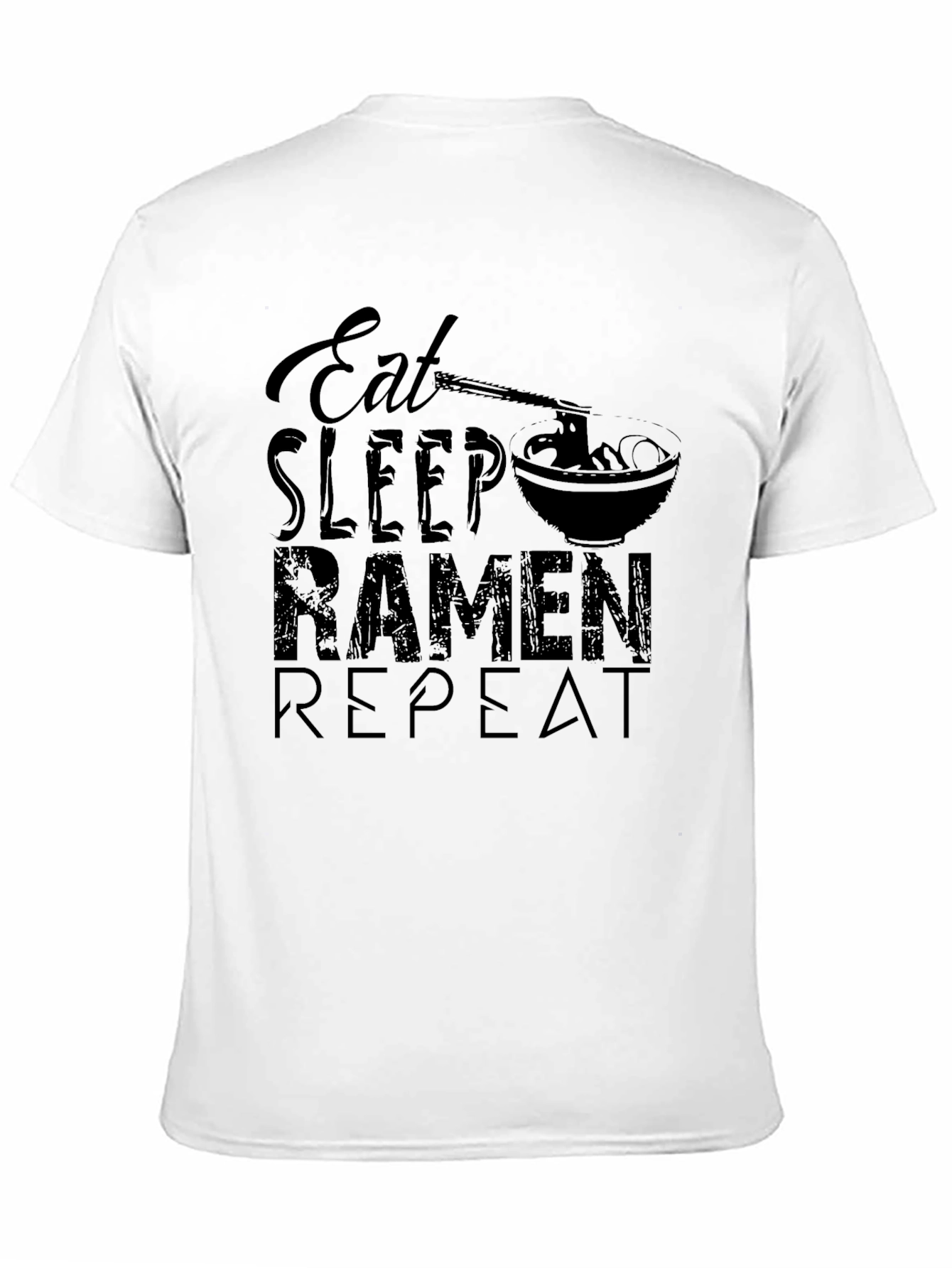 Eat Sleep Ramen Repeat Black T-Shirt