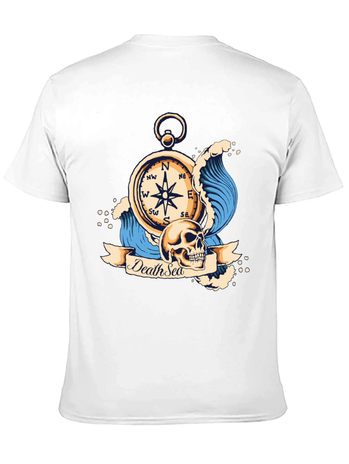 Death Sea Skull Compass Graphic Tee - Black