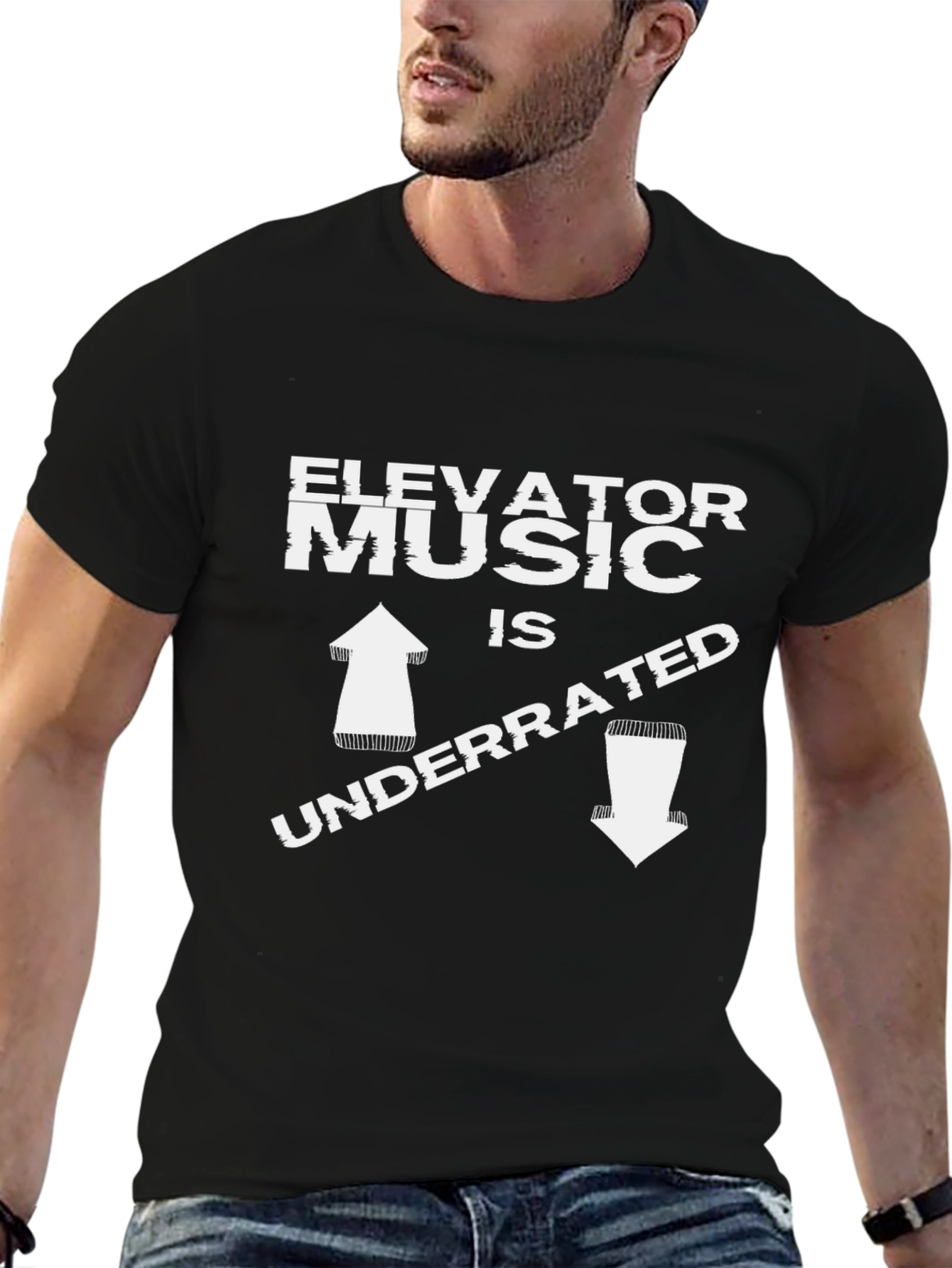 Elevator Music Underrated Graphic Tee - Black