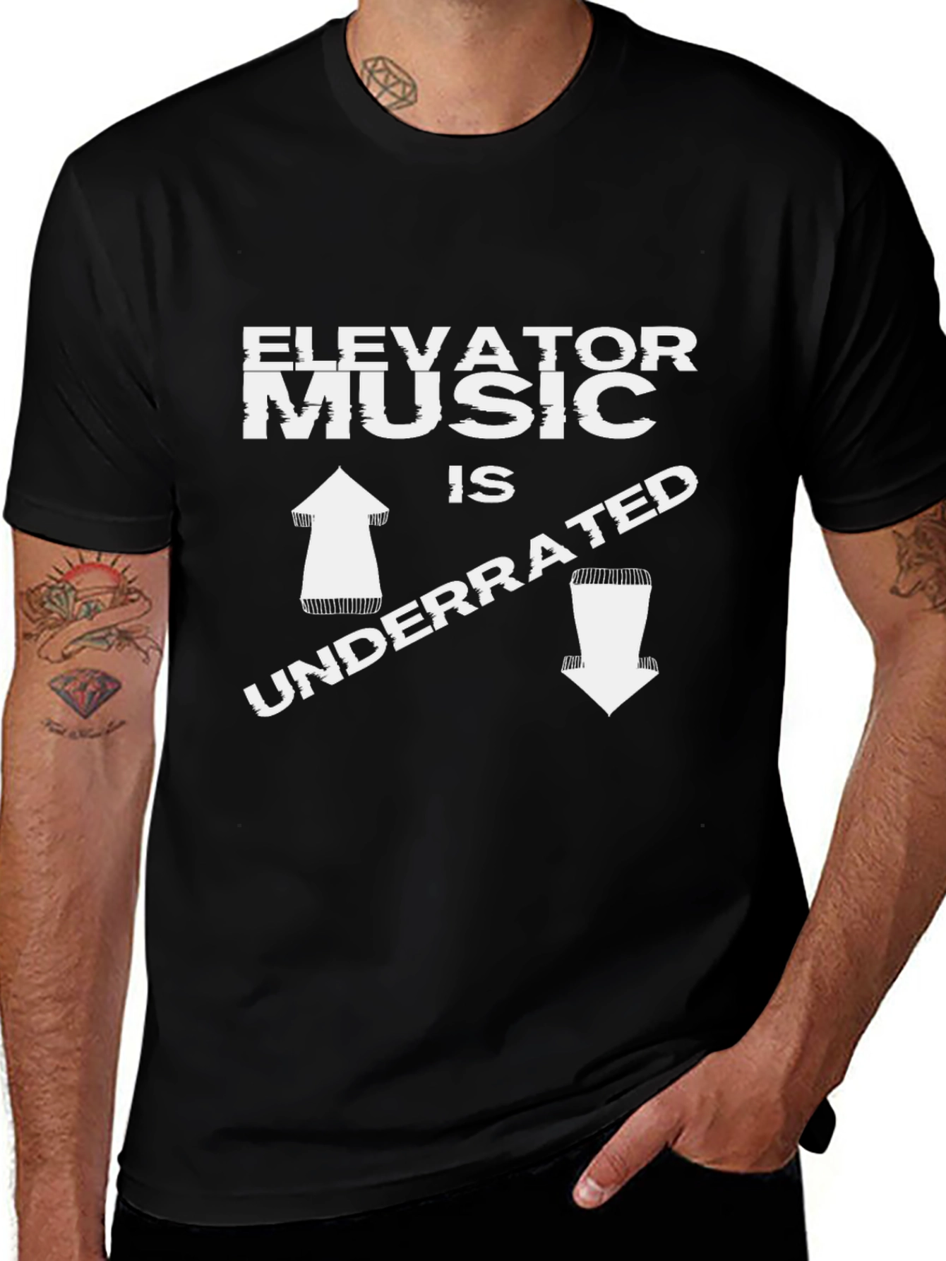 Elevator Music Underrated Graphic Tee - Black