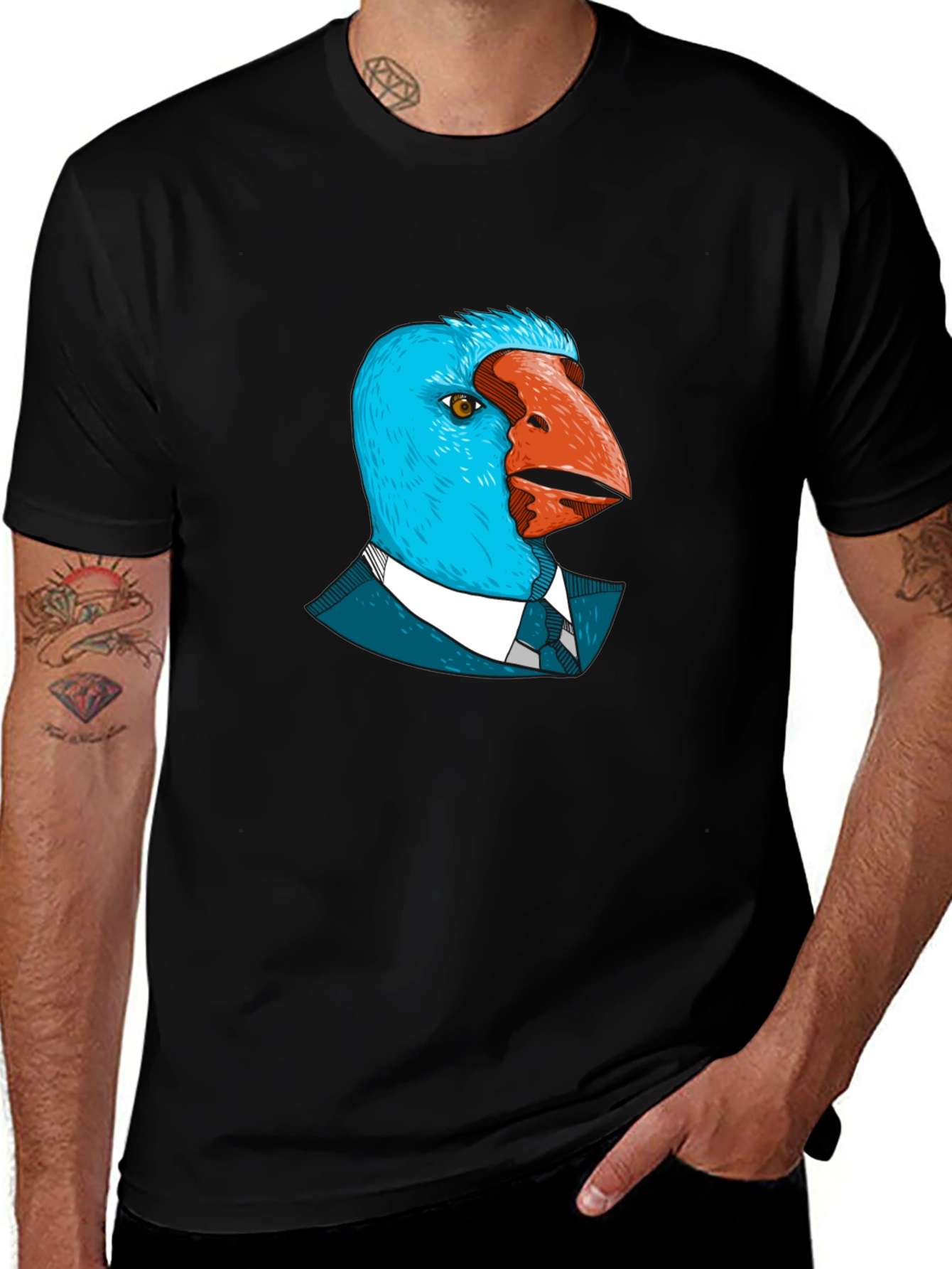 Bird Man Graphic T-Shirt - Unique & Stylish
