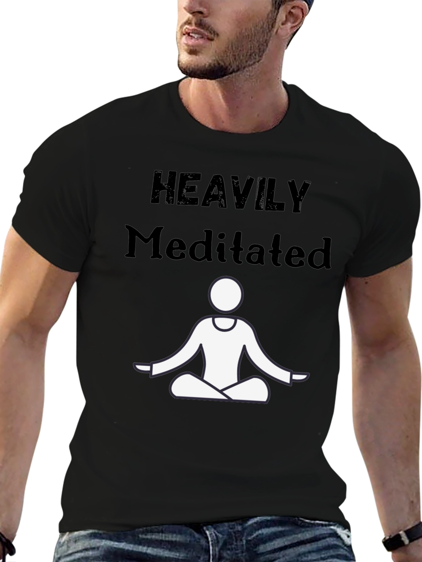 Heavily Meditated Graphic Tee - Relax & Recharge