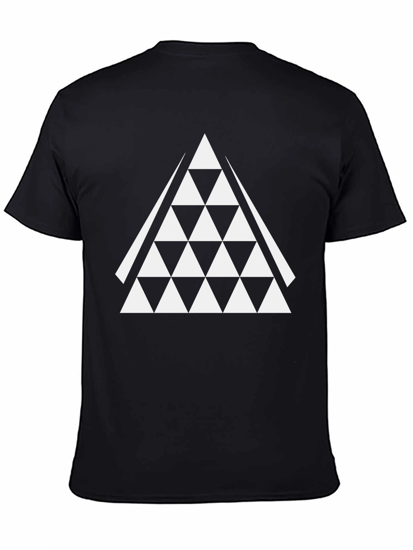 Geometric Triangle Graphic Tee - Black