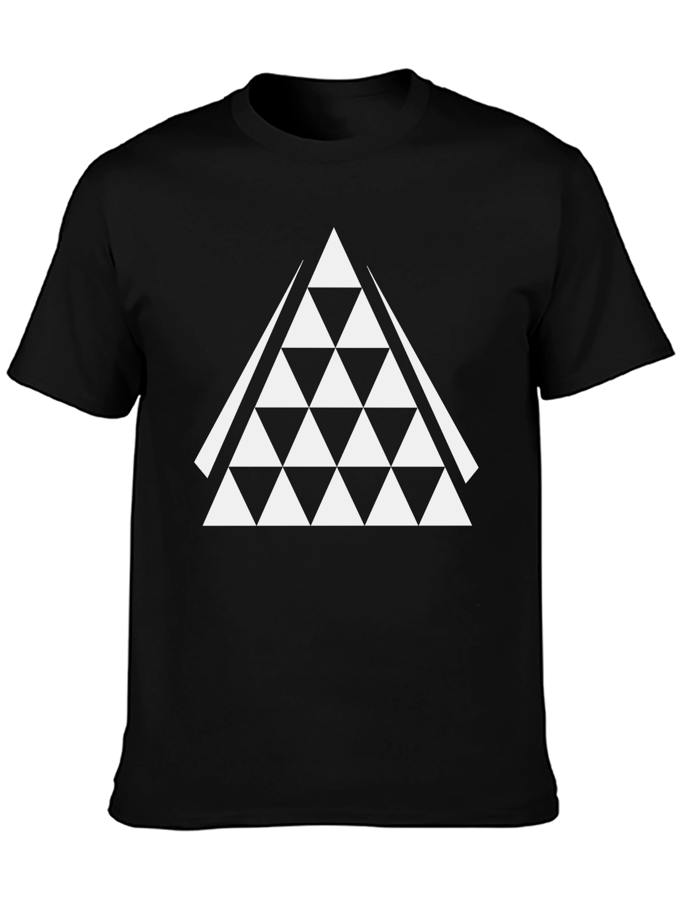 Geometric Triangle Graphic Tee - Black