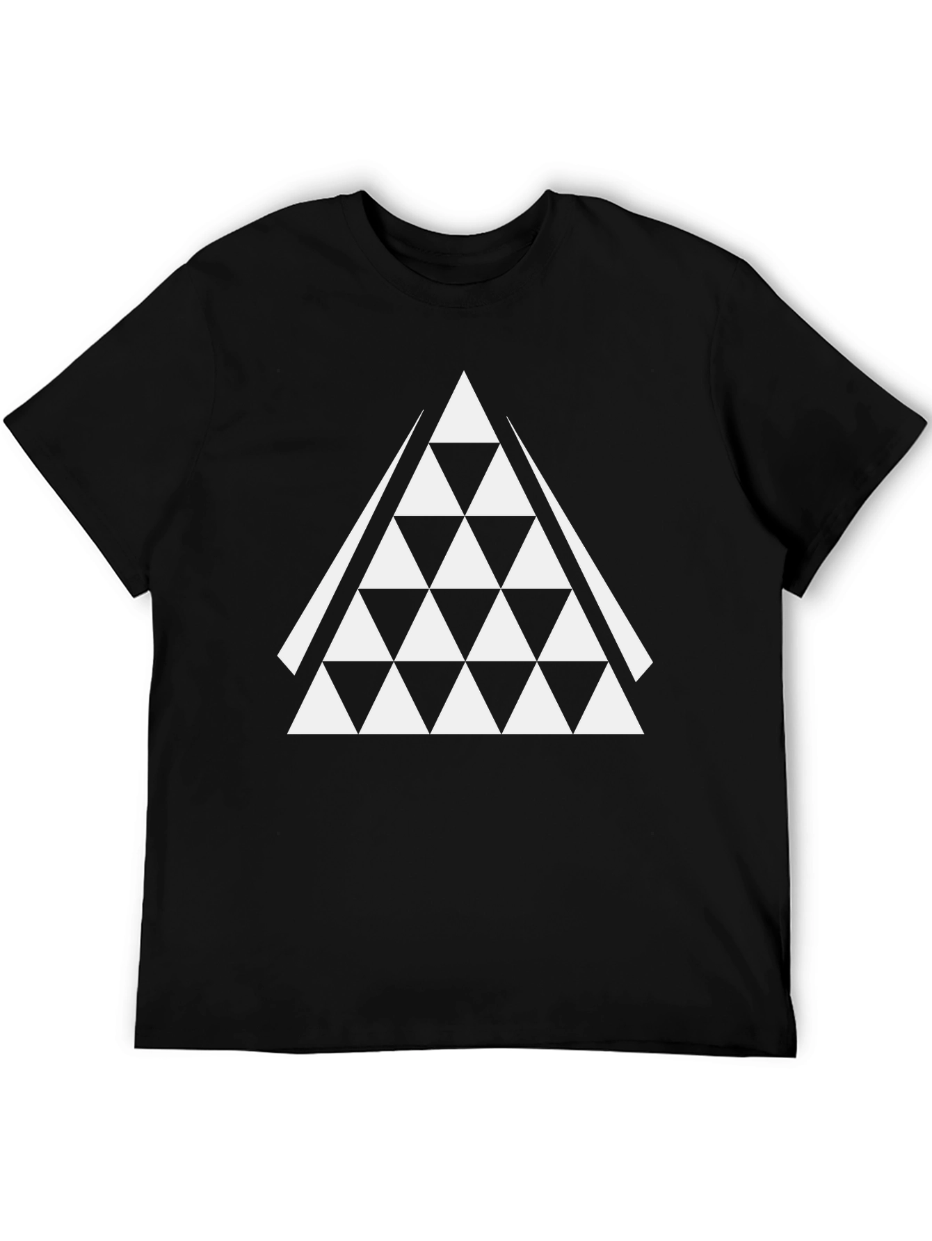Geometric Triangle Graphic Tee - Black