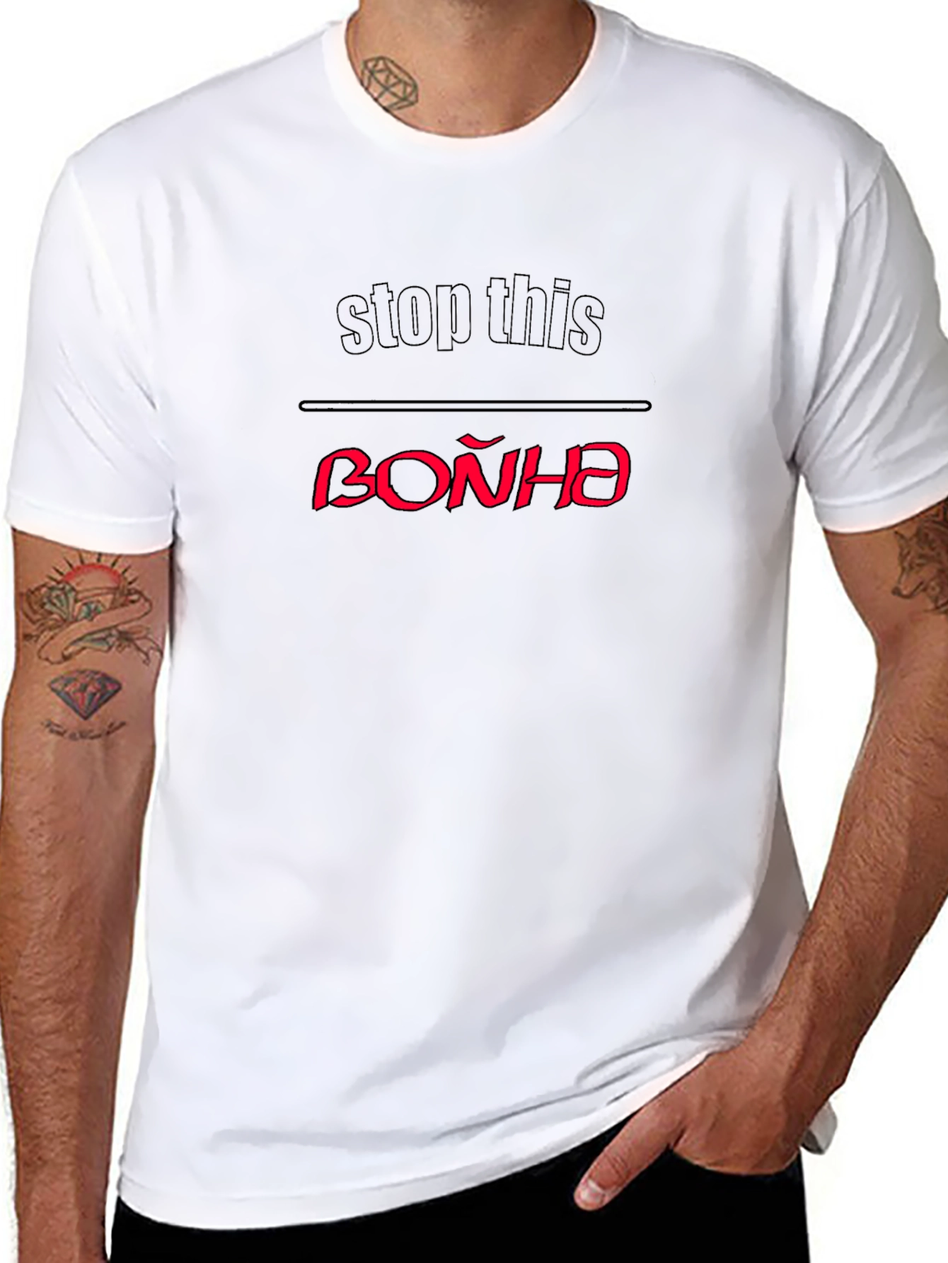 Stop This Война Black T-Shirt Peace