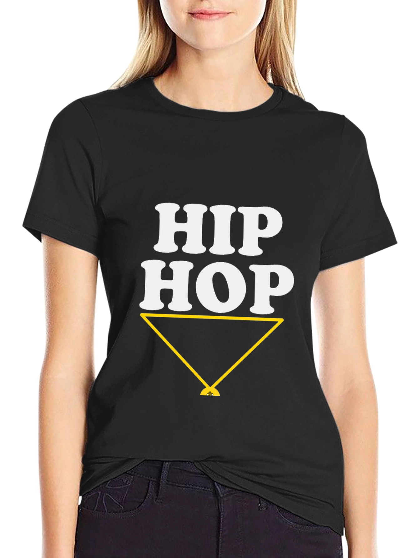 Hip Hop Graphic Tee - Stylish Casual Black T-Shirt