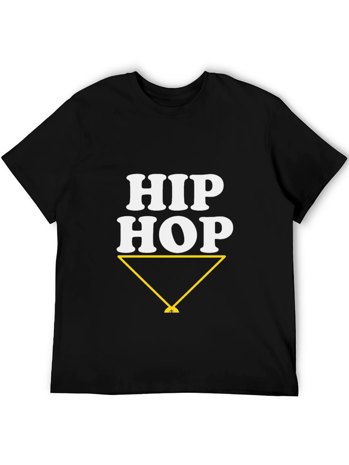 Hip Hop Graphic Tee - Stylish Casual Black T-Shirt