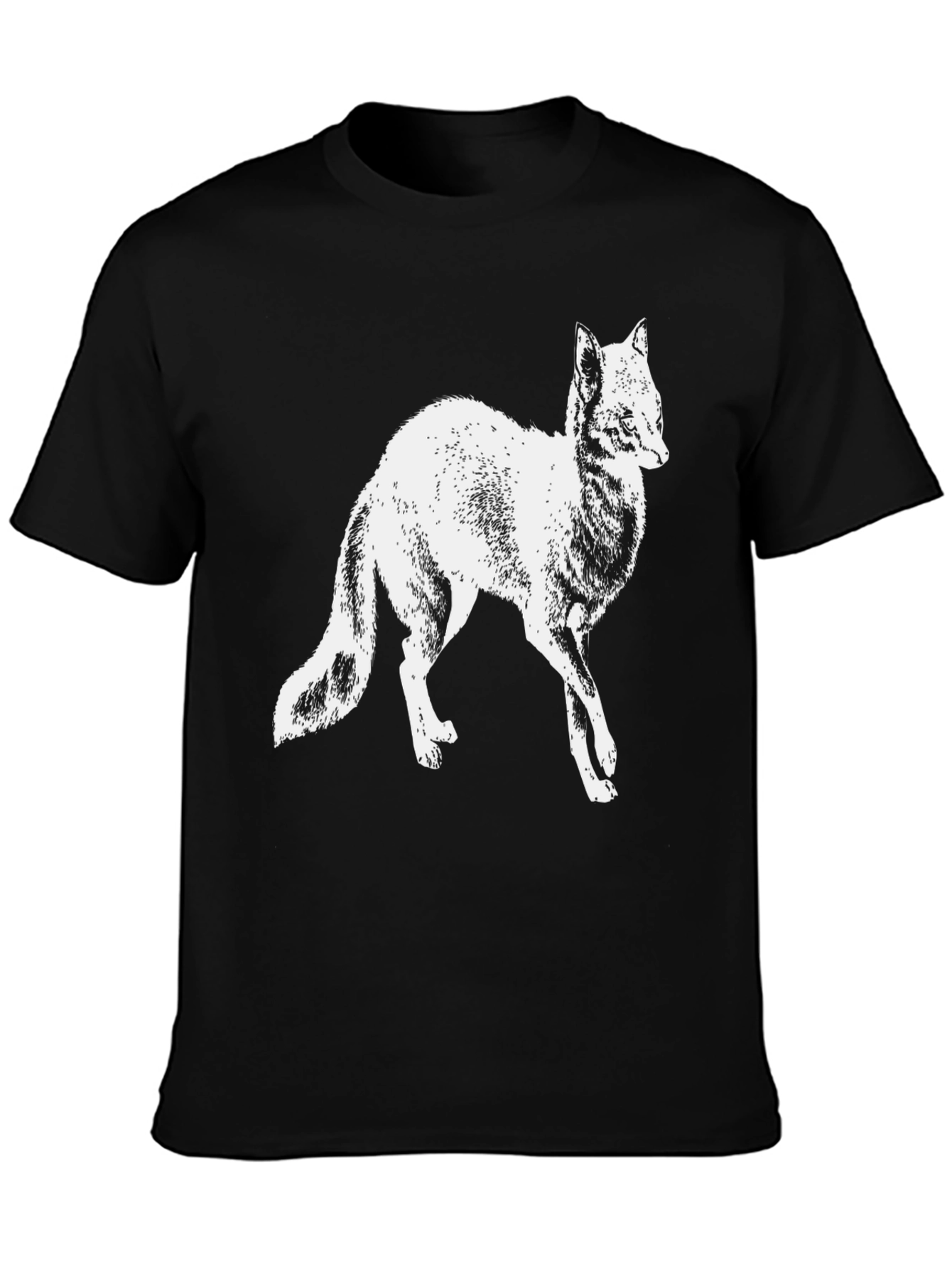 Fox Graphic T-Shirt - Black Crew Neck Tee