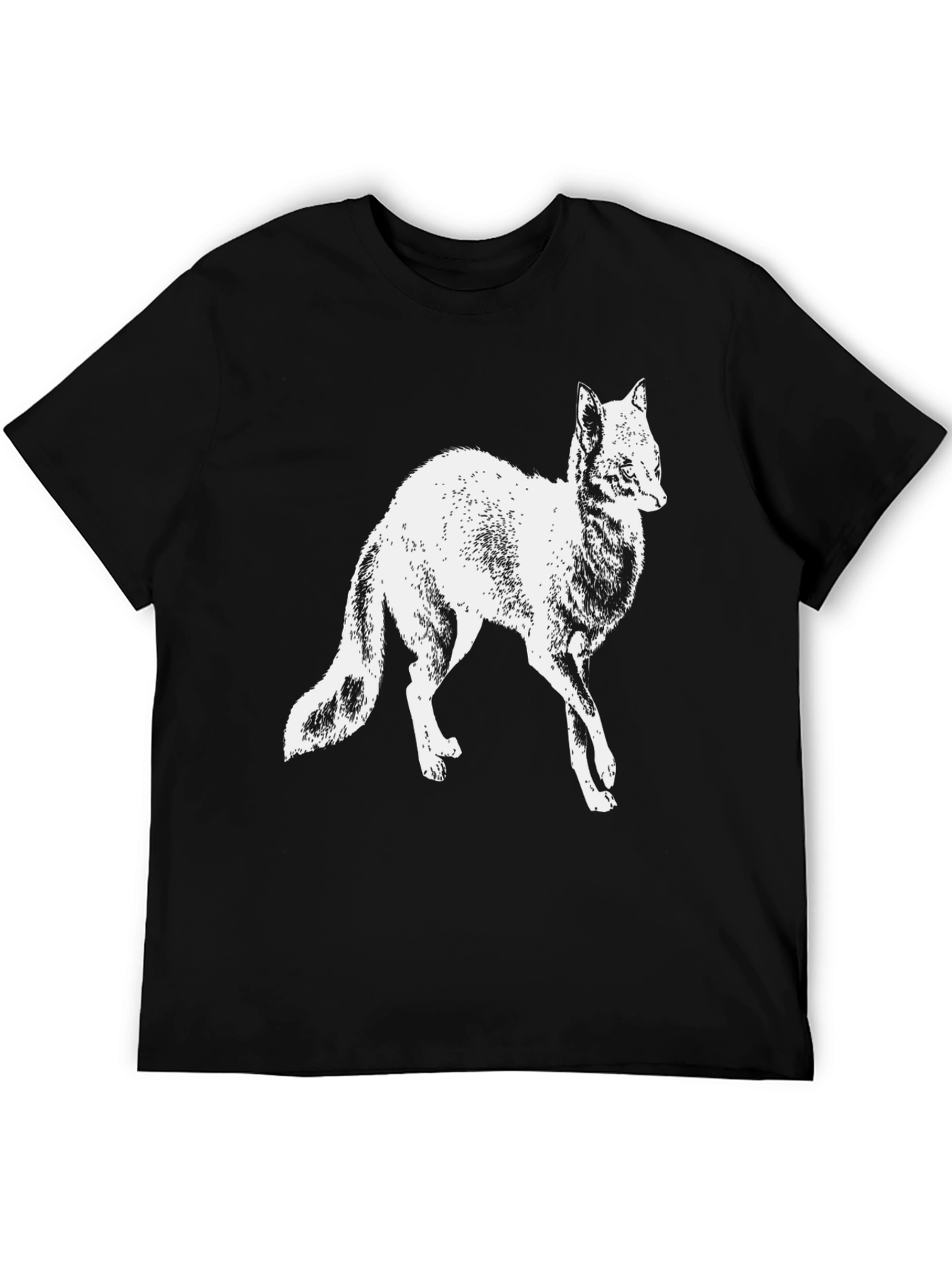 Fox Graphic T-Shirt - Black Crew Neck Tee