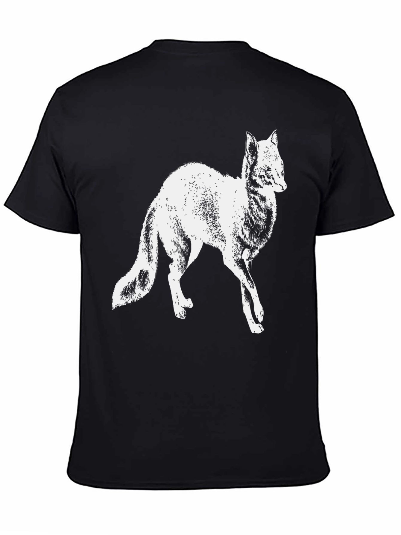 Fox Graphic T-Shirt - Black Crew Neck Tee
