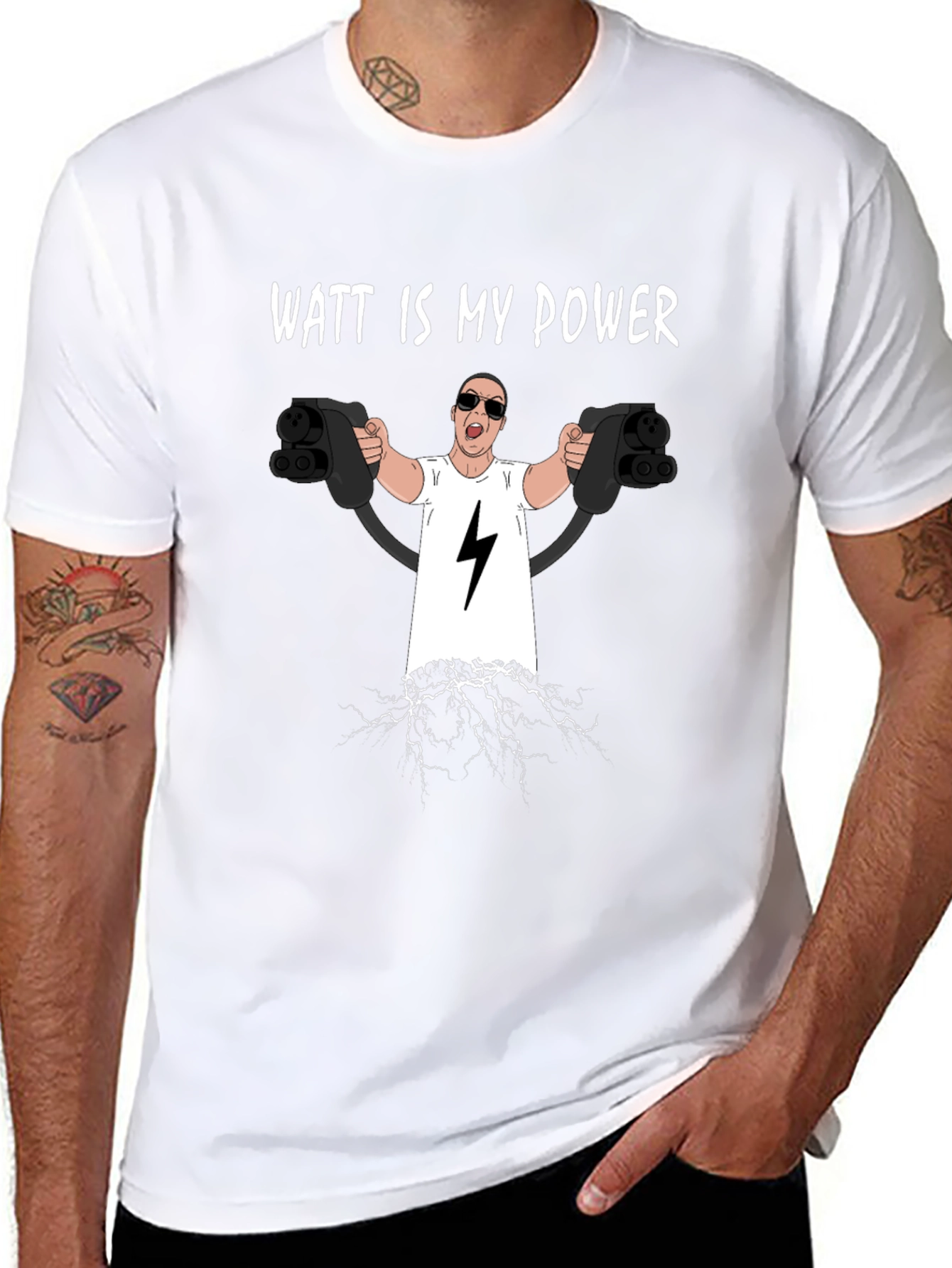 Watt Is My Power Funny Electric Car T-Shirt