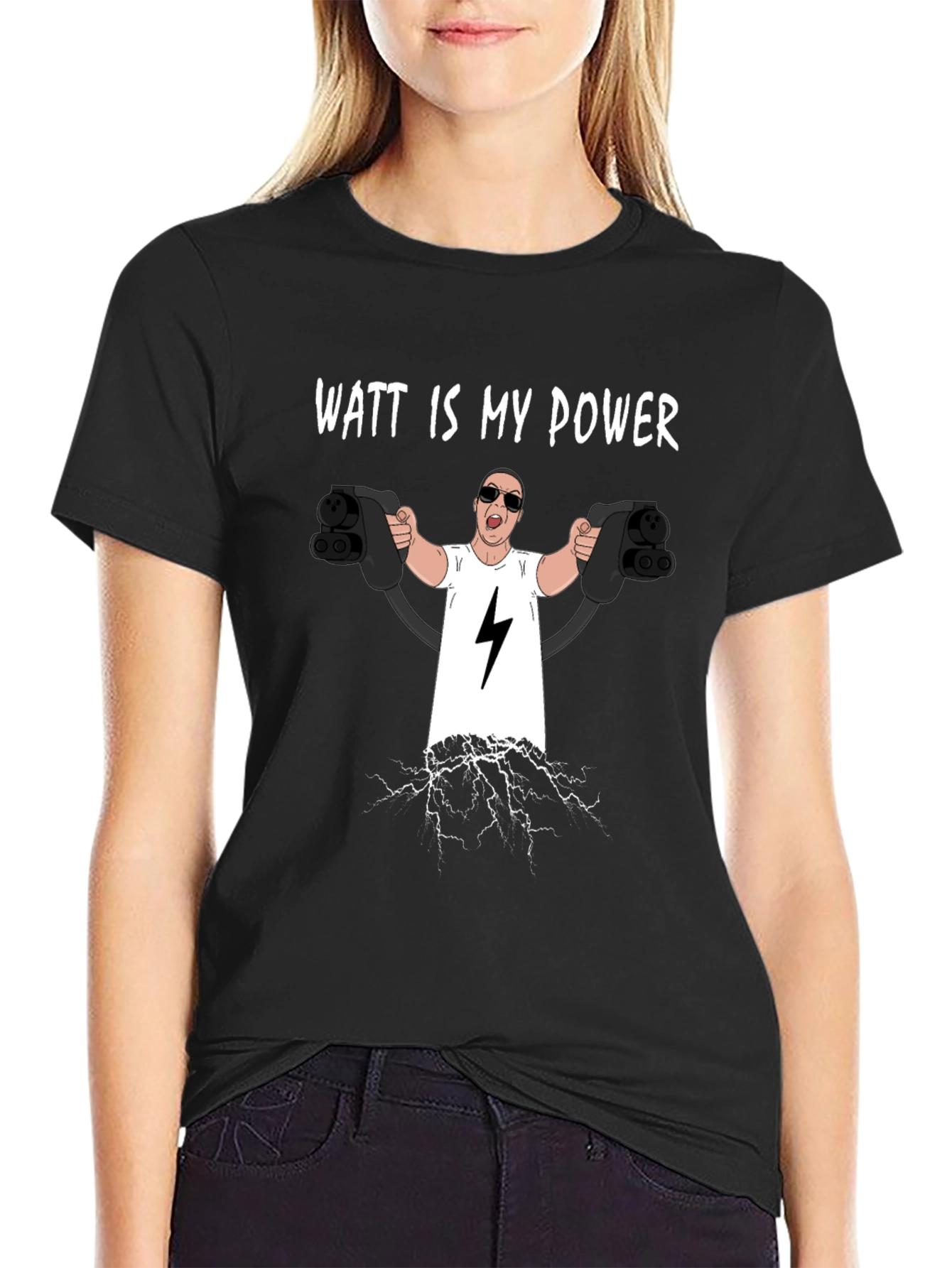 Watt Is My Power Funny Electric Car T-Shirt