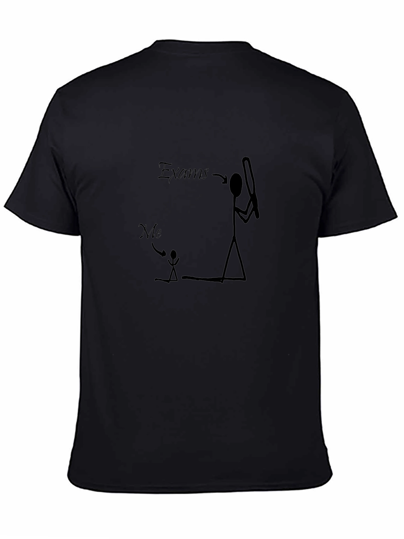 Exams vs Me Black Graphic Tee