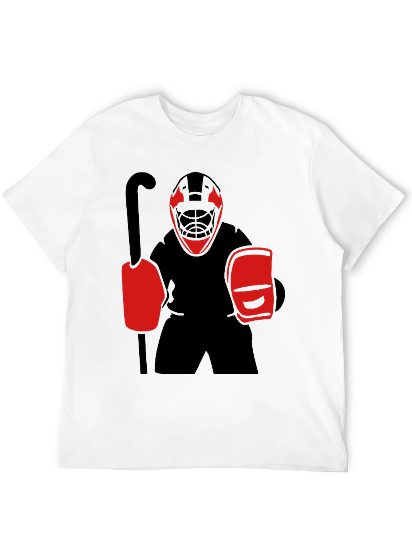 Hockey Goalie Graphic Tee - Black Cotton T-Shirt