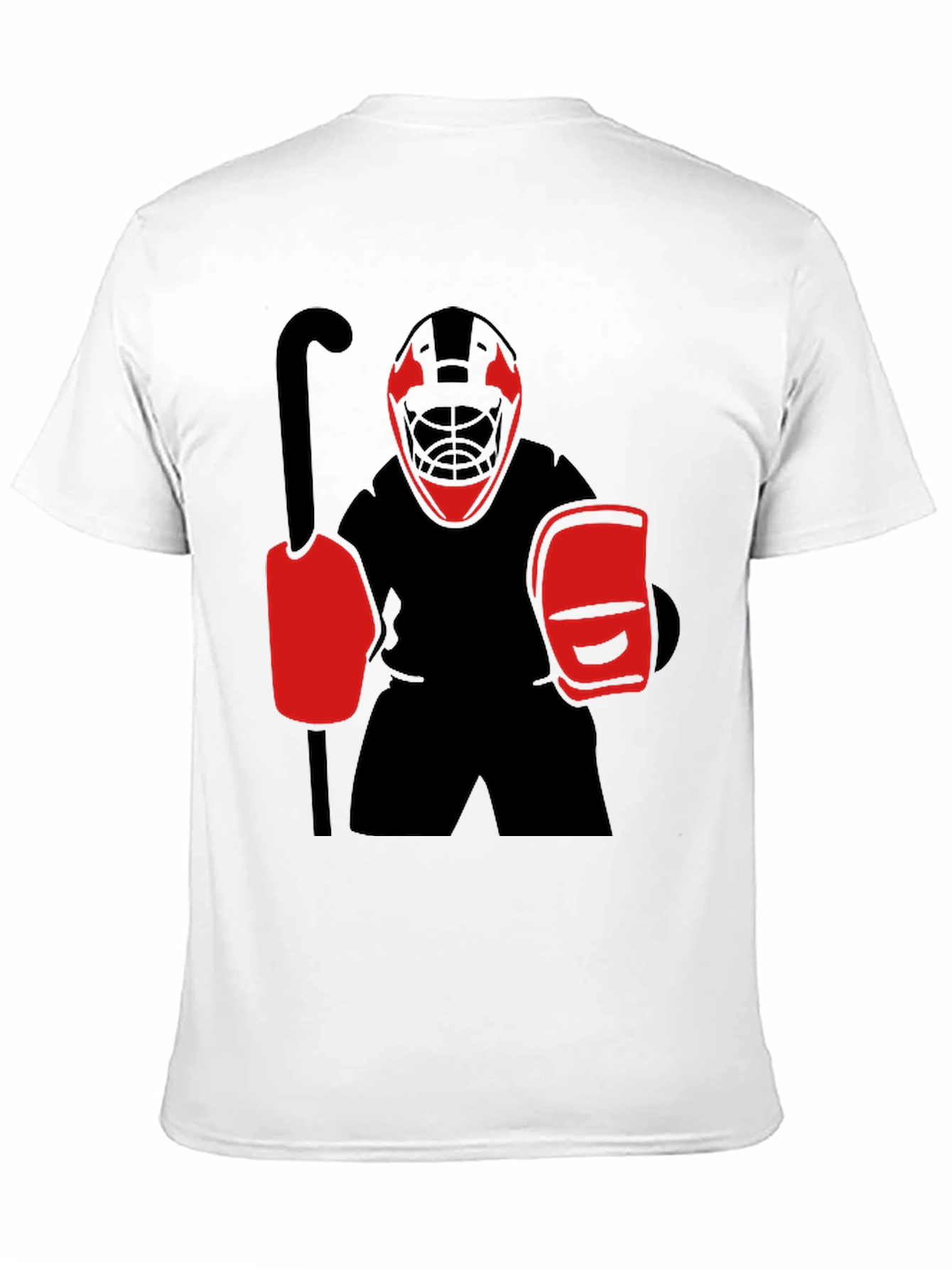 Hockey Goalie Graphic Tee - Black Cotton T-Shirt
