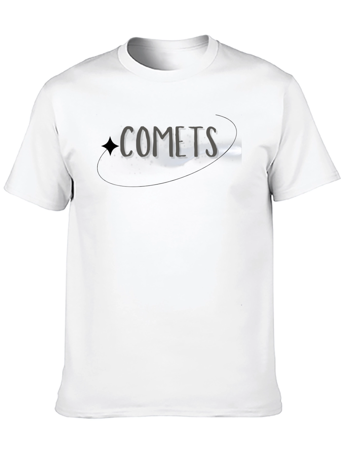 Comets Graphic Tee - Black Cotton Blend Casual T-Shirt