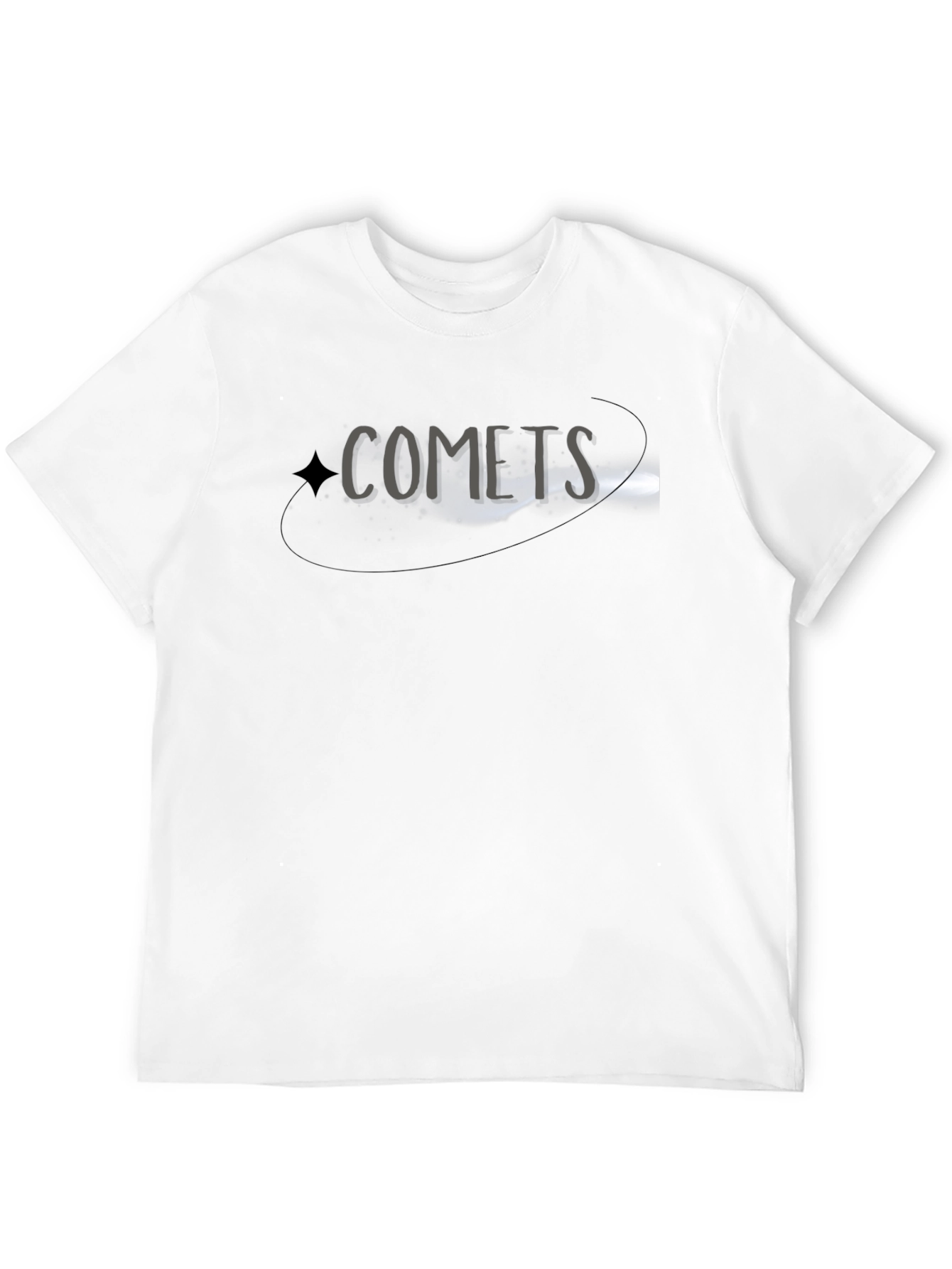 Comets Graphic Tee - Black Cotton Blend Casual T-Shirt