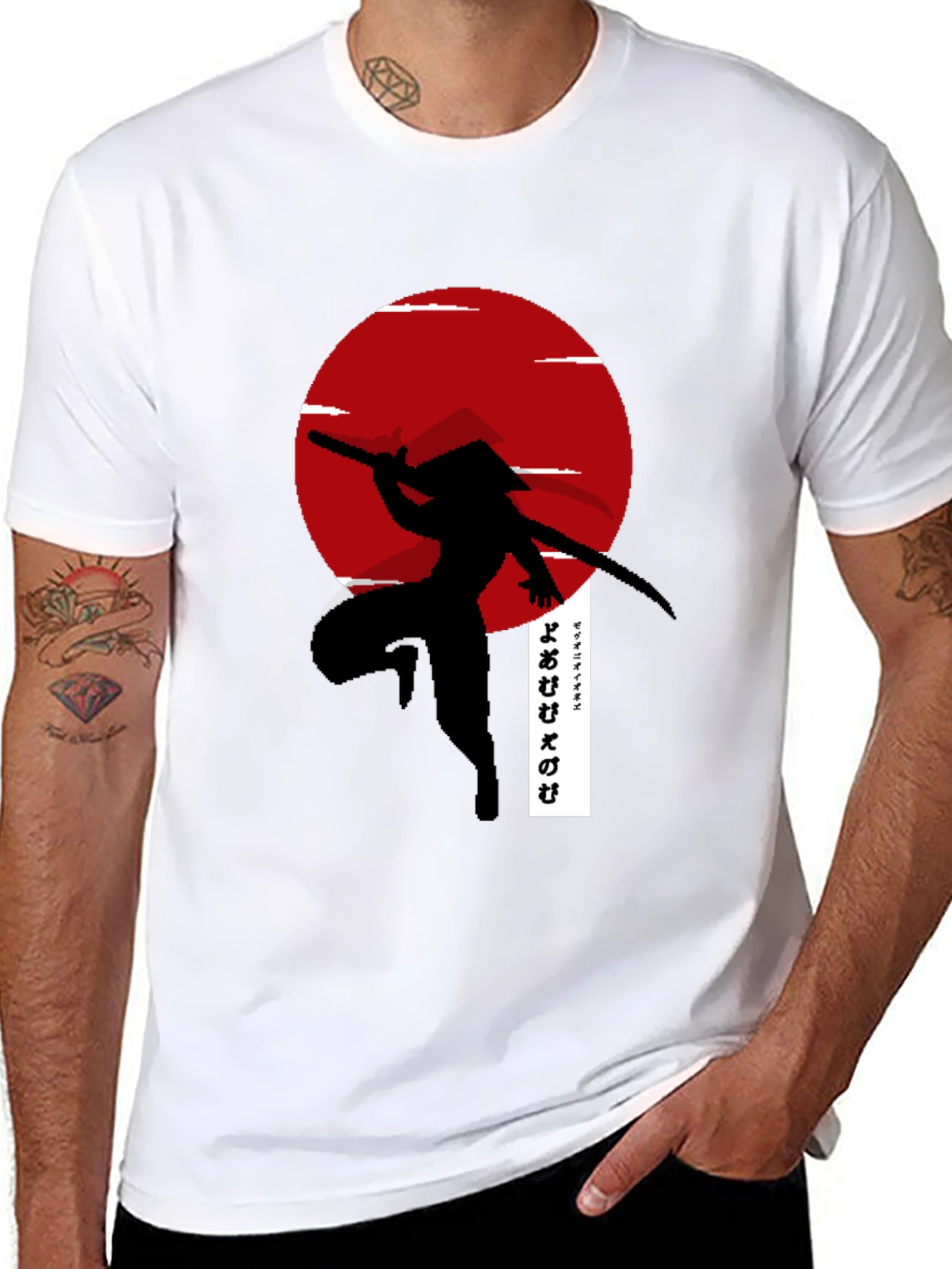 Samurai Sunset Black T-Shirt