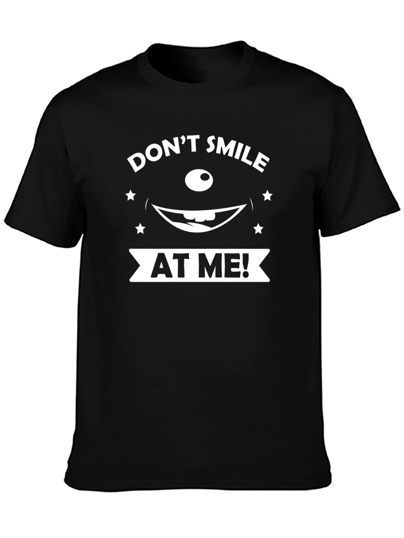 Dont Smile At Me Graphic Black T-Shirt