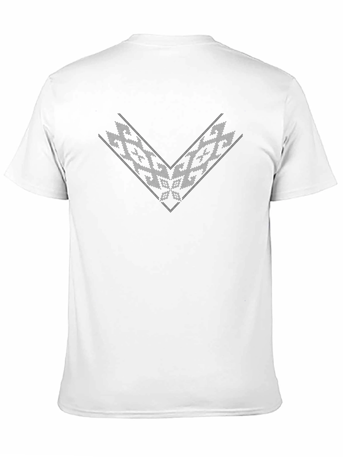 Geometric V-Neck Mens Black T-Shirt