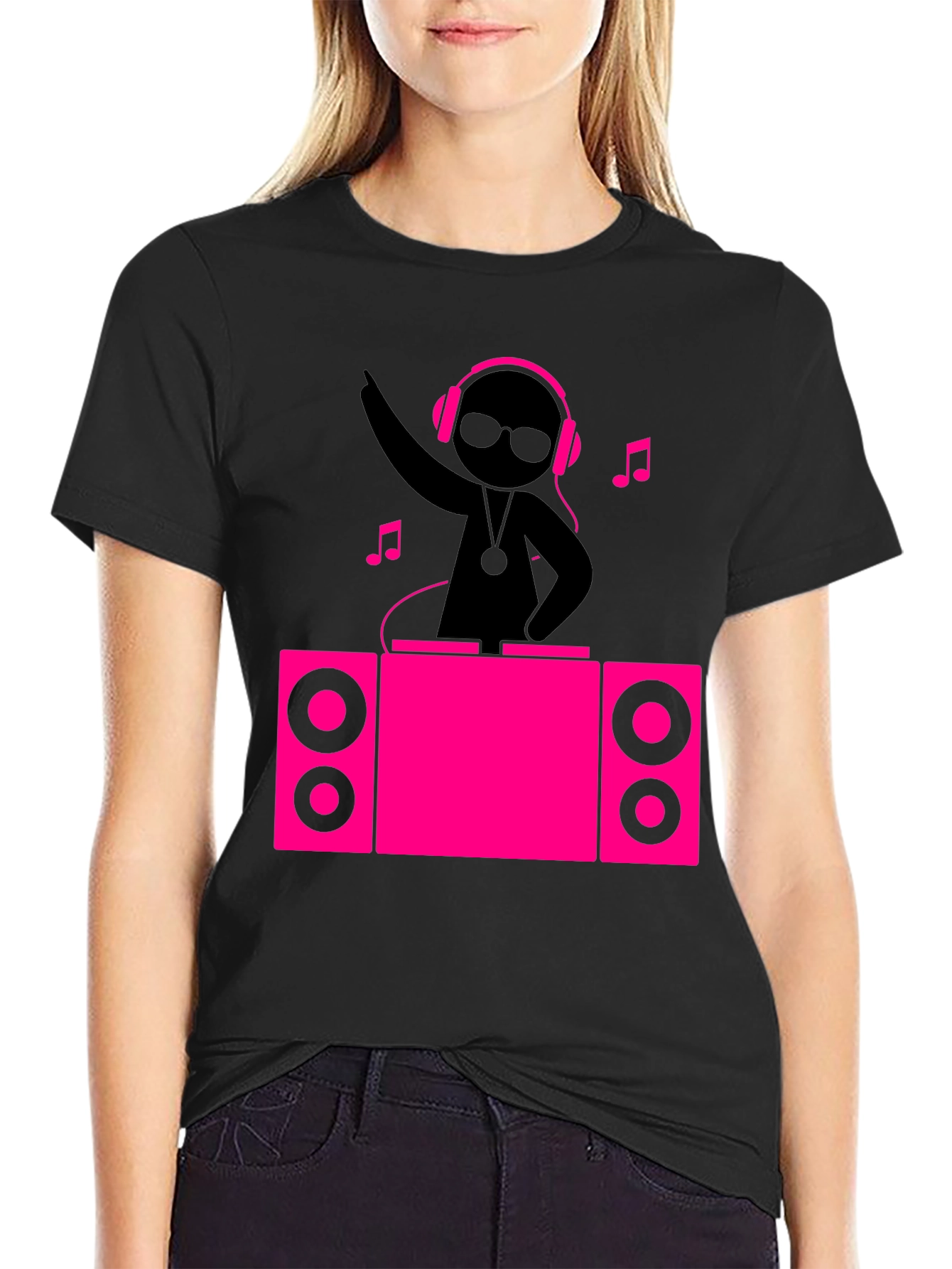 DJ Stick Figure Graphic Tee - Music Lover T-Shirt