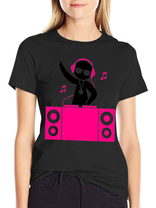 DJ Stick Figure Graphic Tee - Music Lover T-Shirt