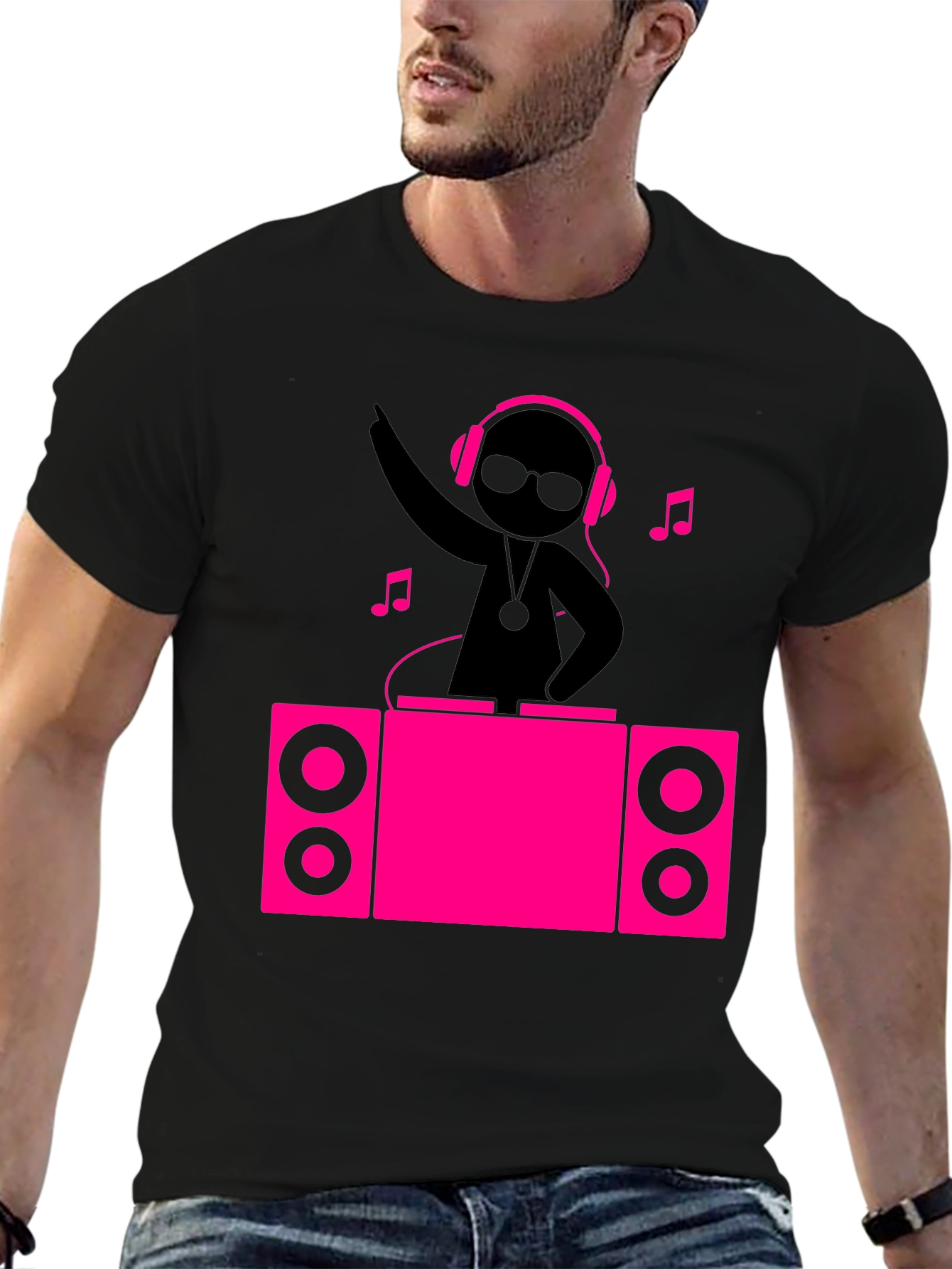 DJ Stick Figure Graphic Tee - Music Lover T-Shirt