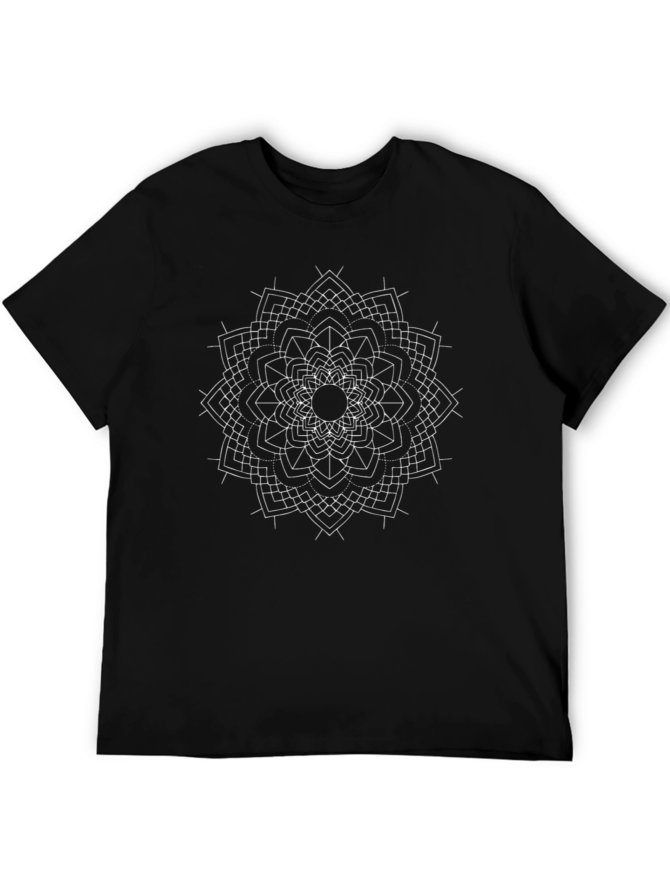 Geometric Mandala T-Shirt - Black